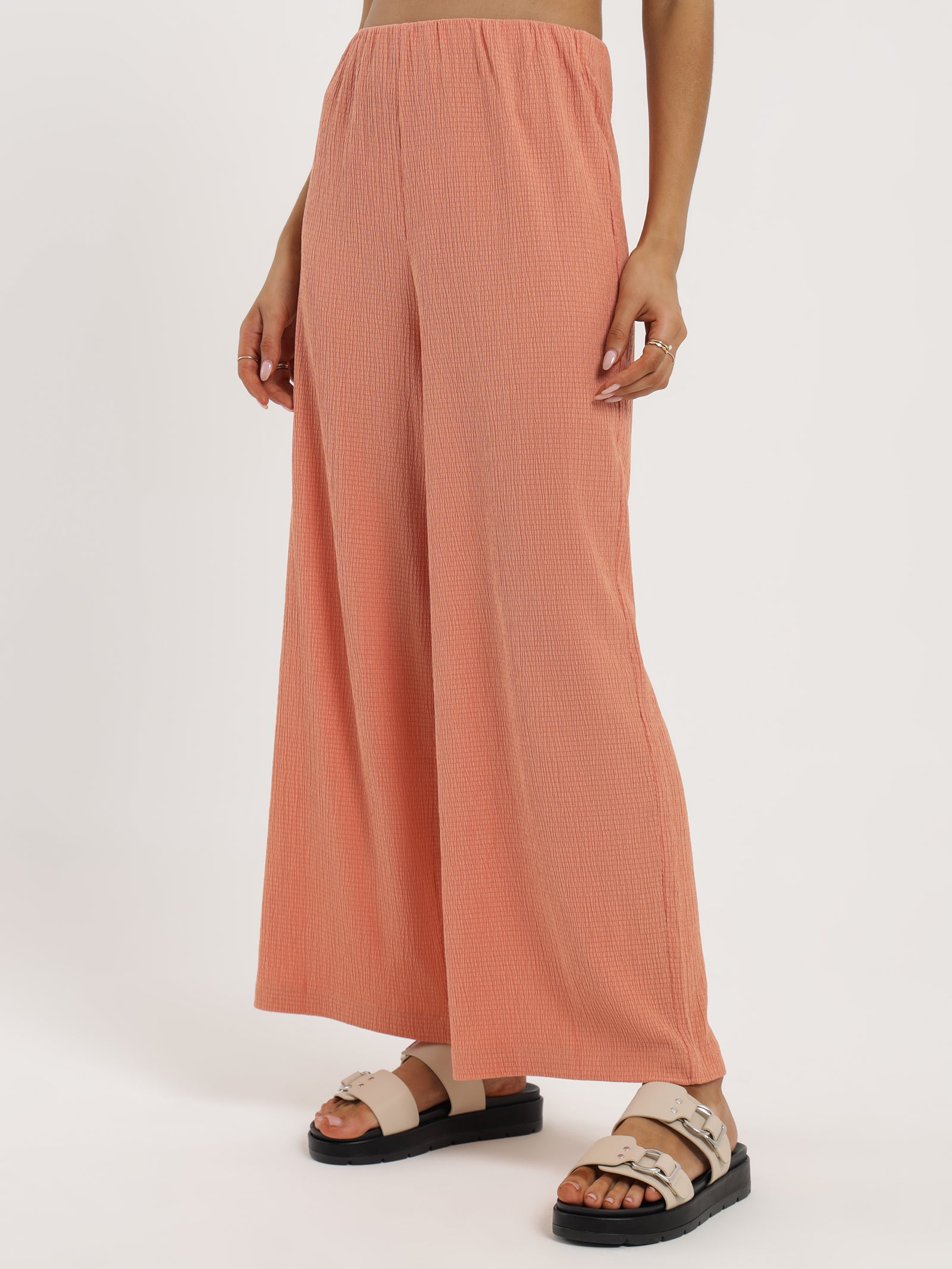 Amber Crinkle Culottes in Grapefruit