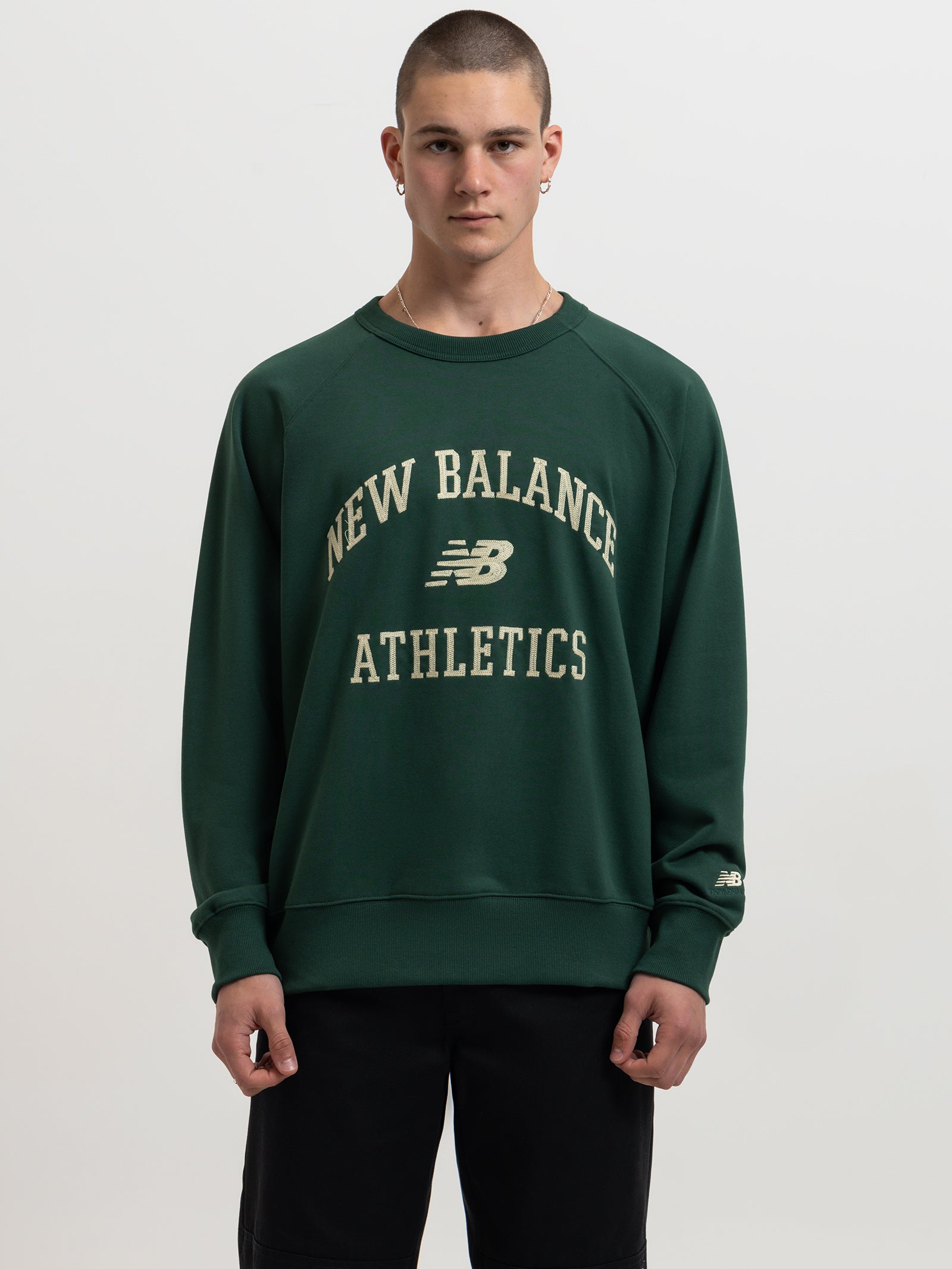 Athletics Varsity Fleece Crewneck in Nightwatch Green