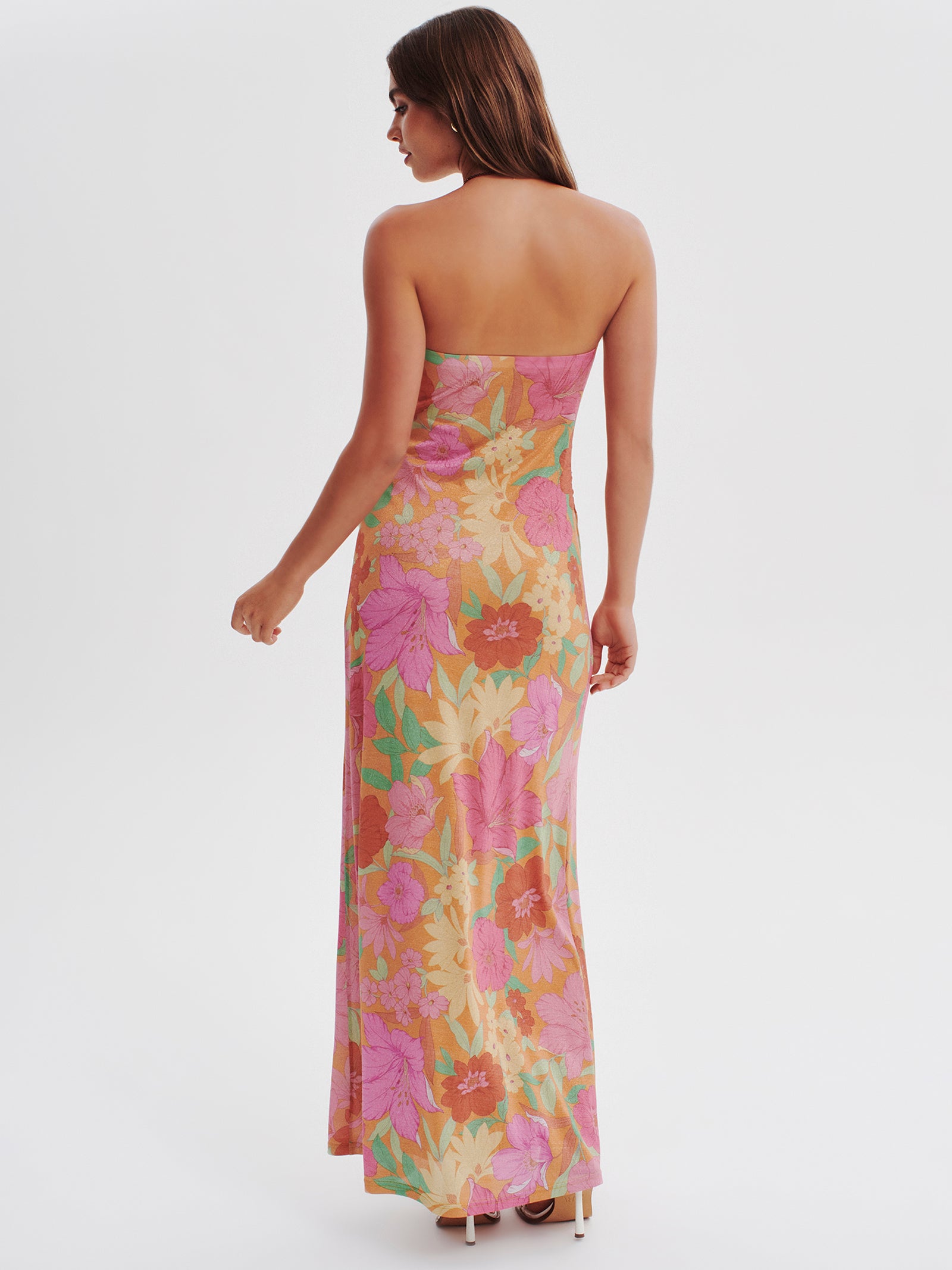 Luminous Maxi Dress in Metallic Tropic