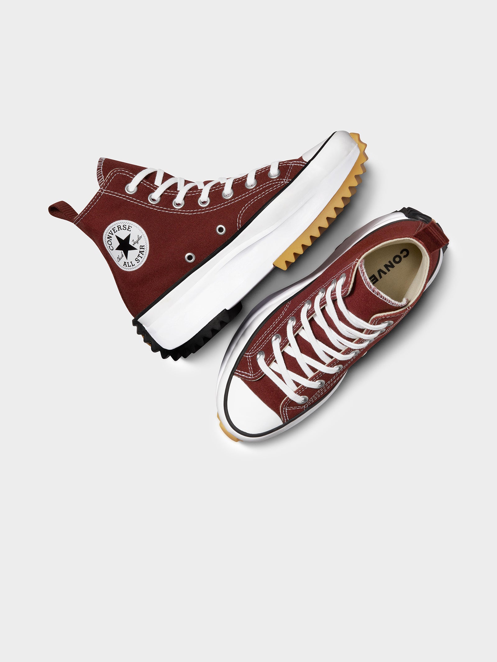 Unisex Run Star High Top Sneakers in Cherry Daze, White & Black