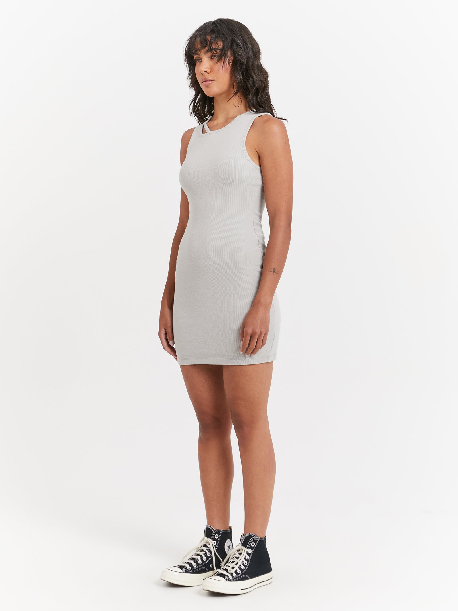 Leah Mini Dress in Silver