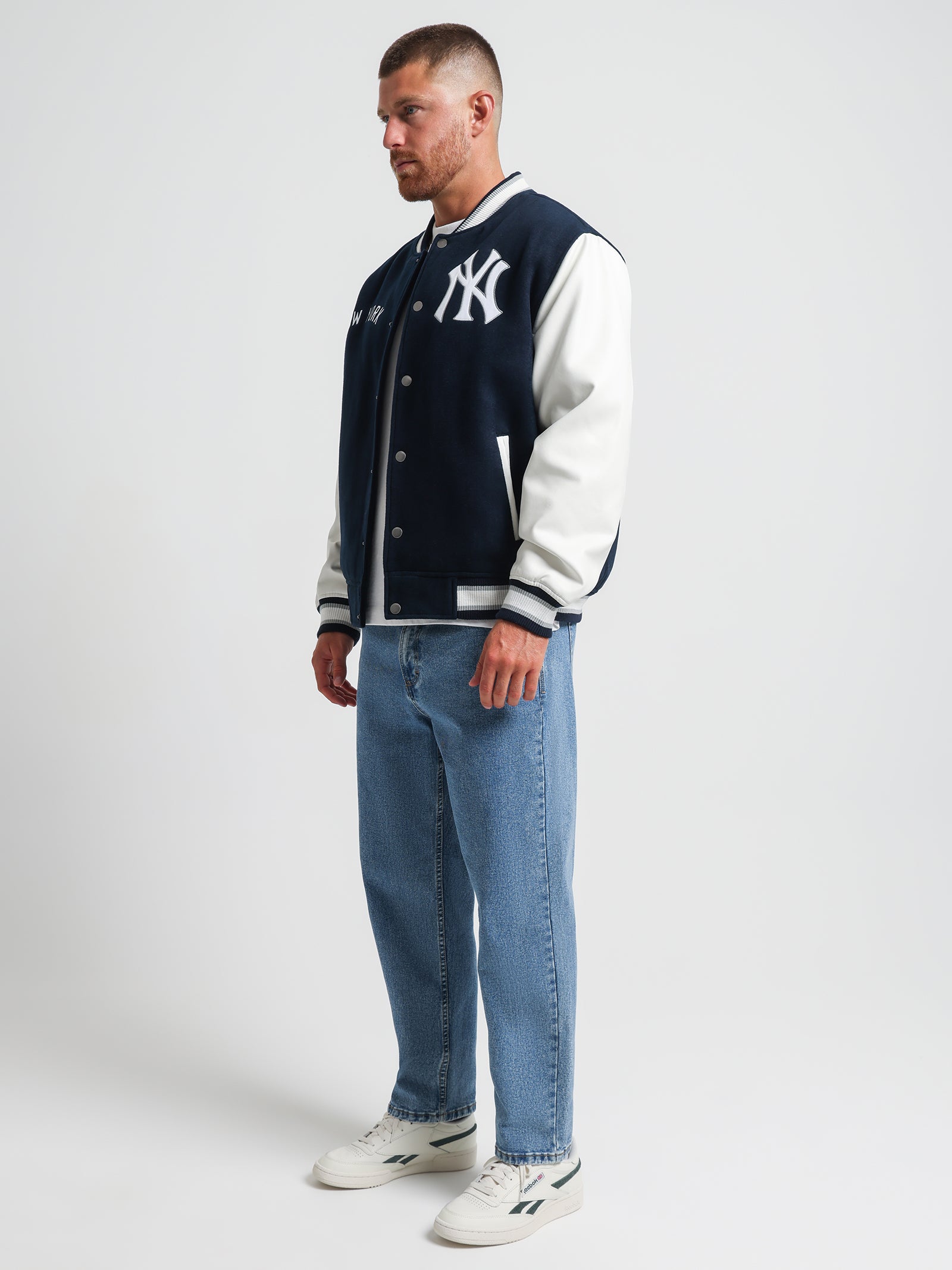 Yankees Athlete Letterman Jacket in Midnight Blue