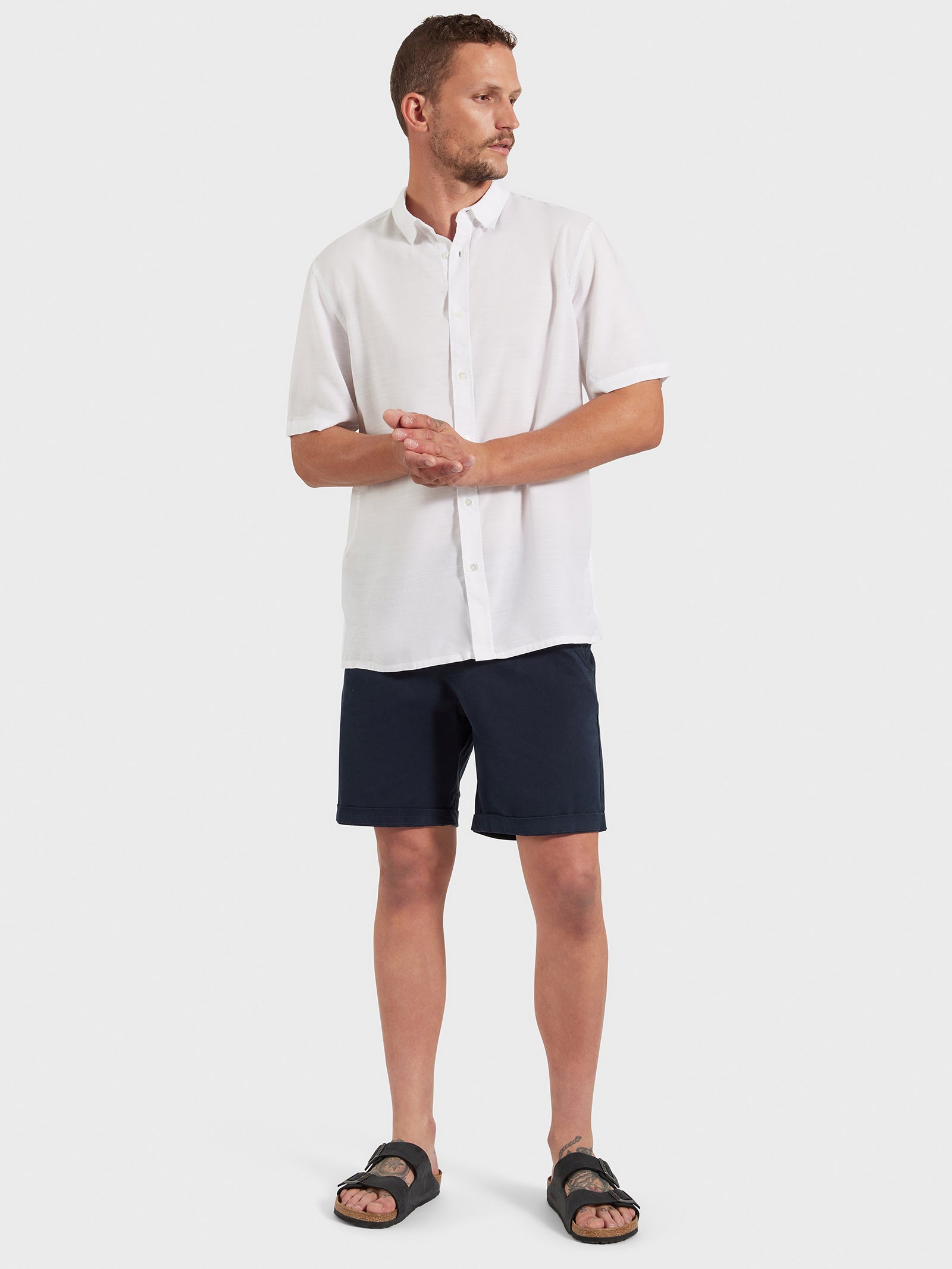 Stevens Short Sleeve Shirt in White