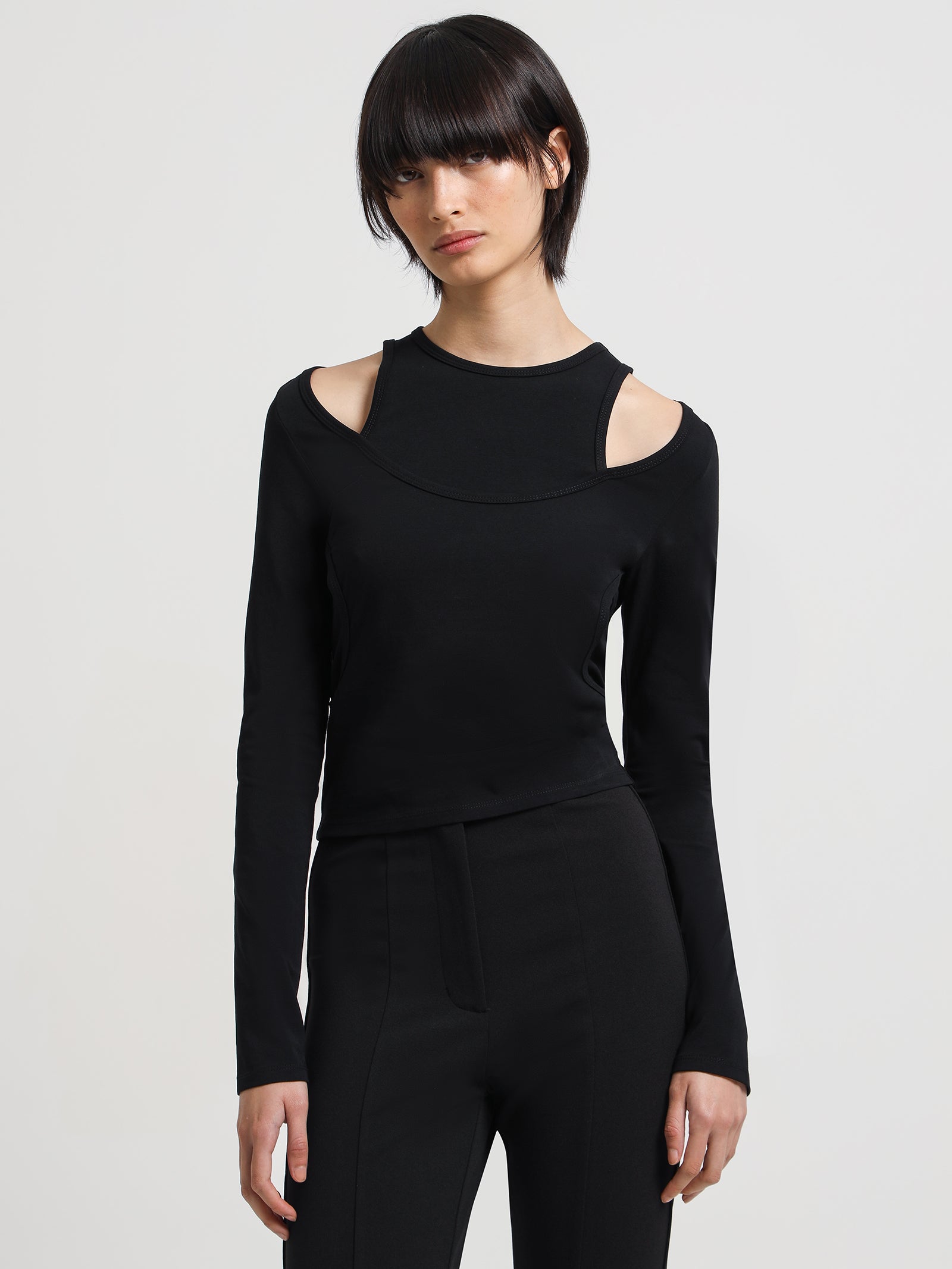 Mari Layered Top in Black