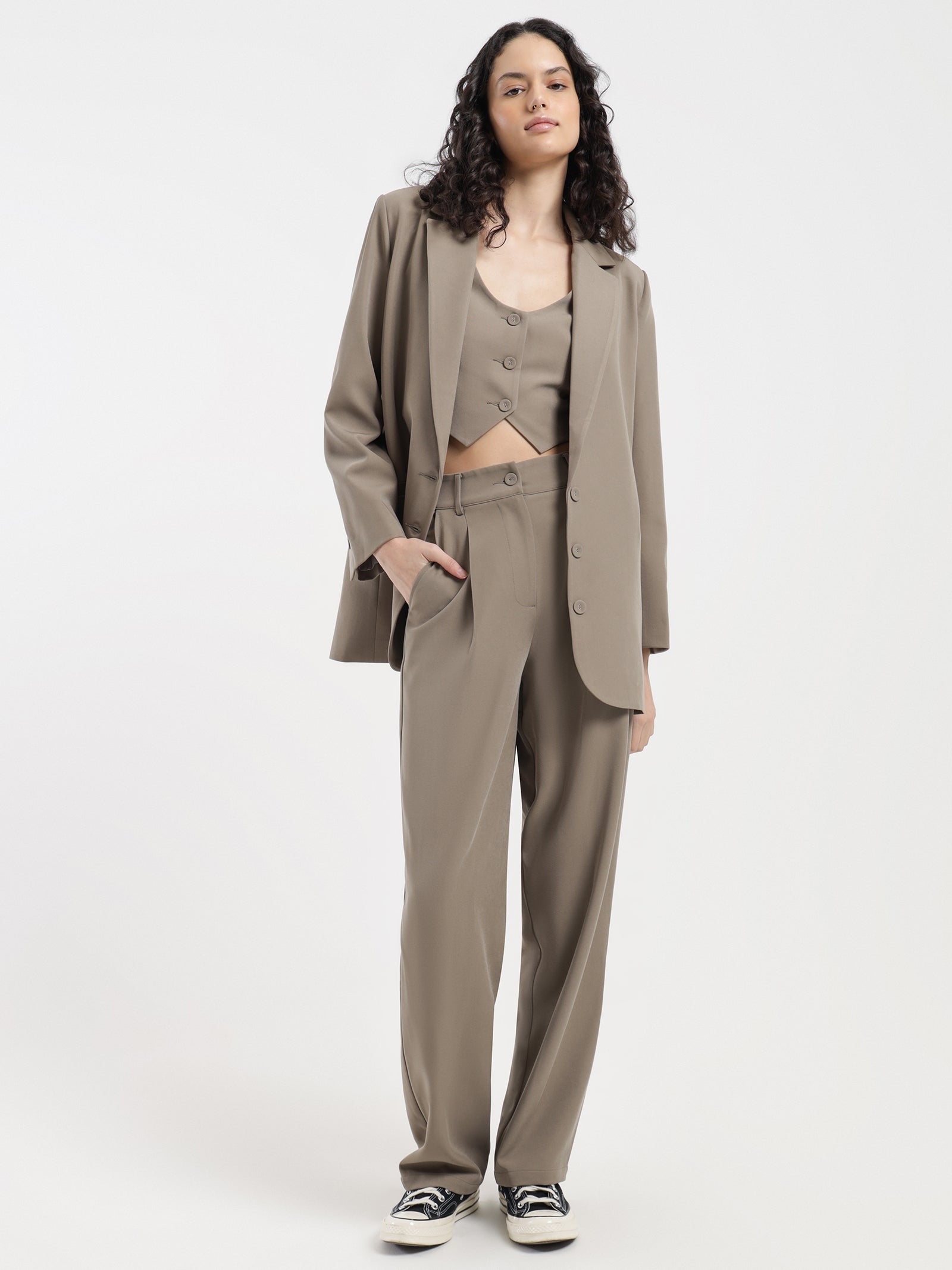 Raquel Tailored Pants in Taupe