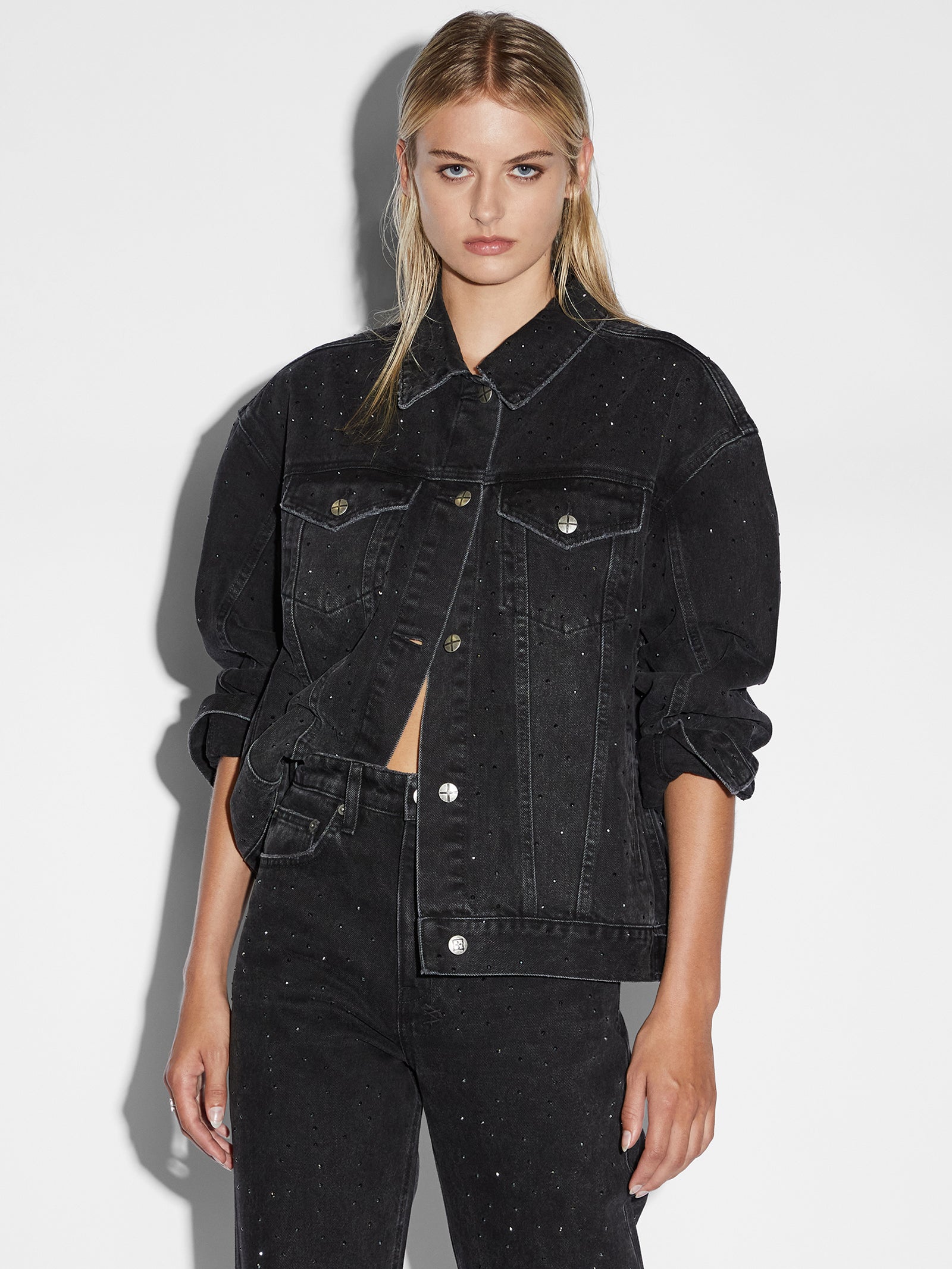 Oversized Denim Jacket Krystal Noir