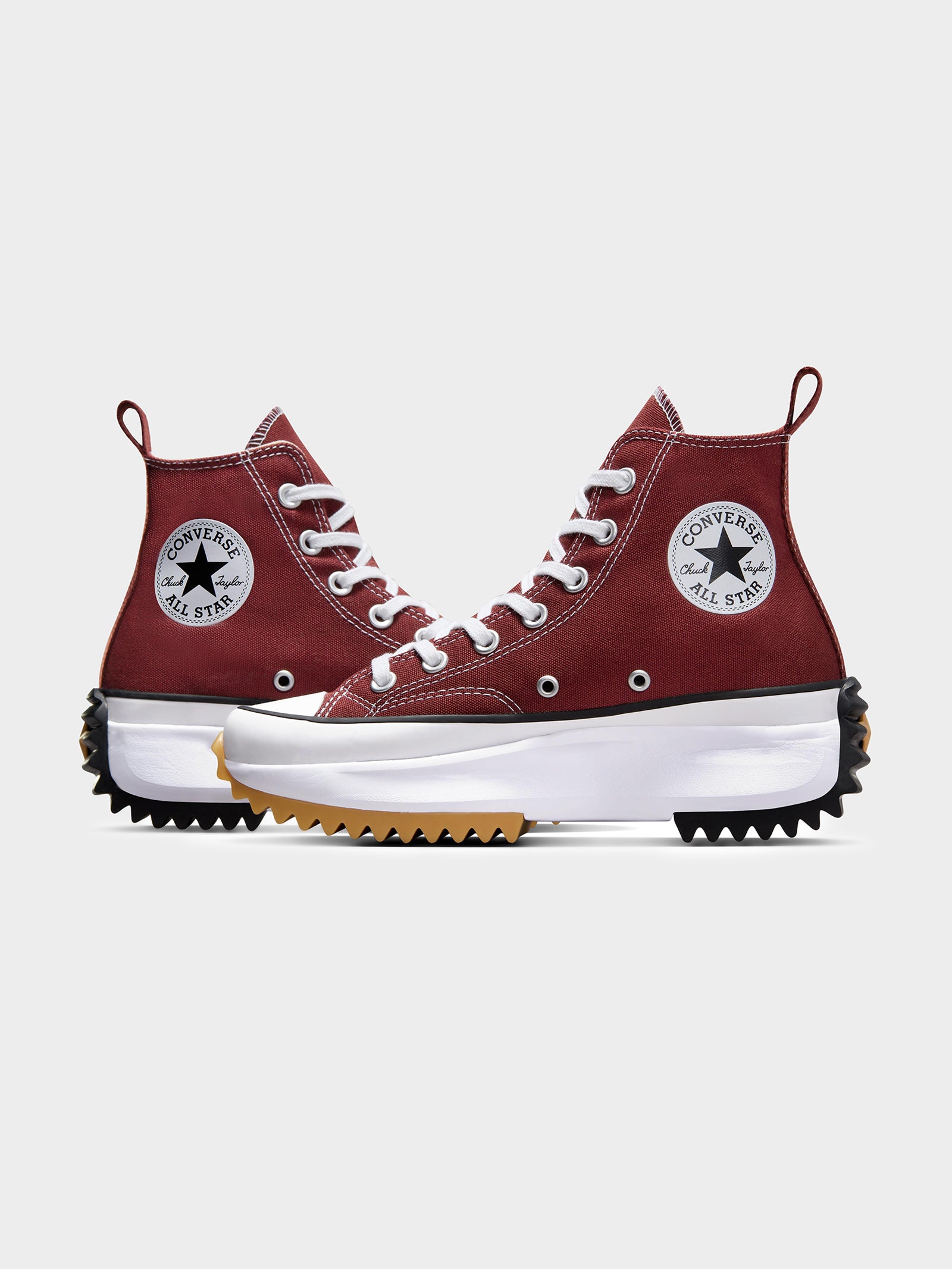 Unisex Run Star High Top Sneakers in Cherry Daze, White & Black