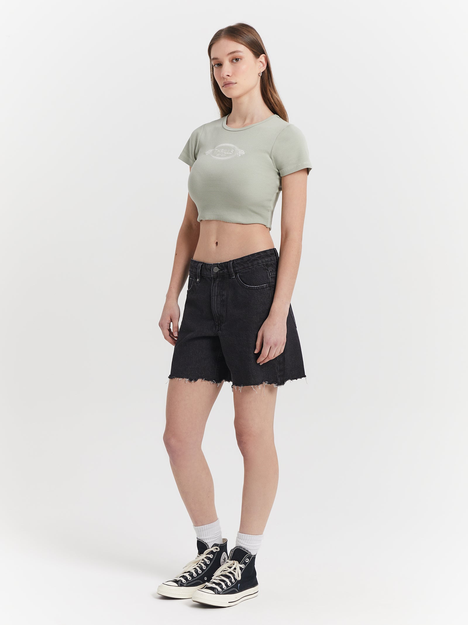 Billie Low Shorts in Smoke Black