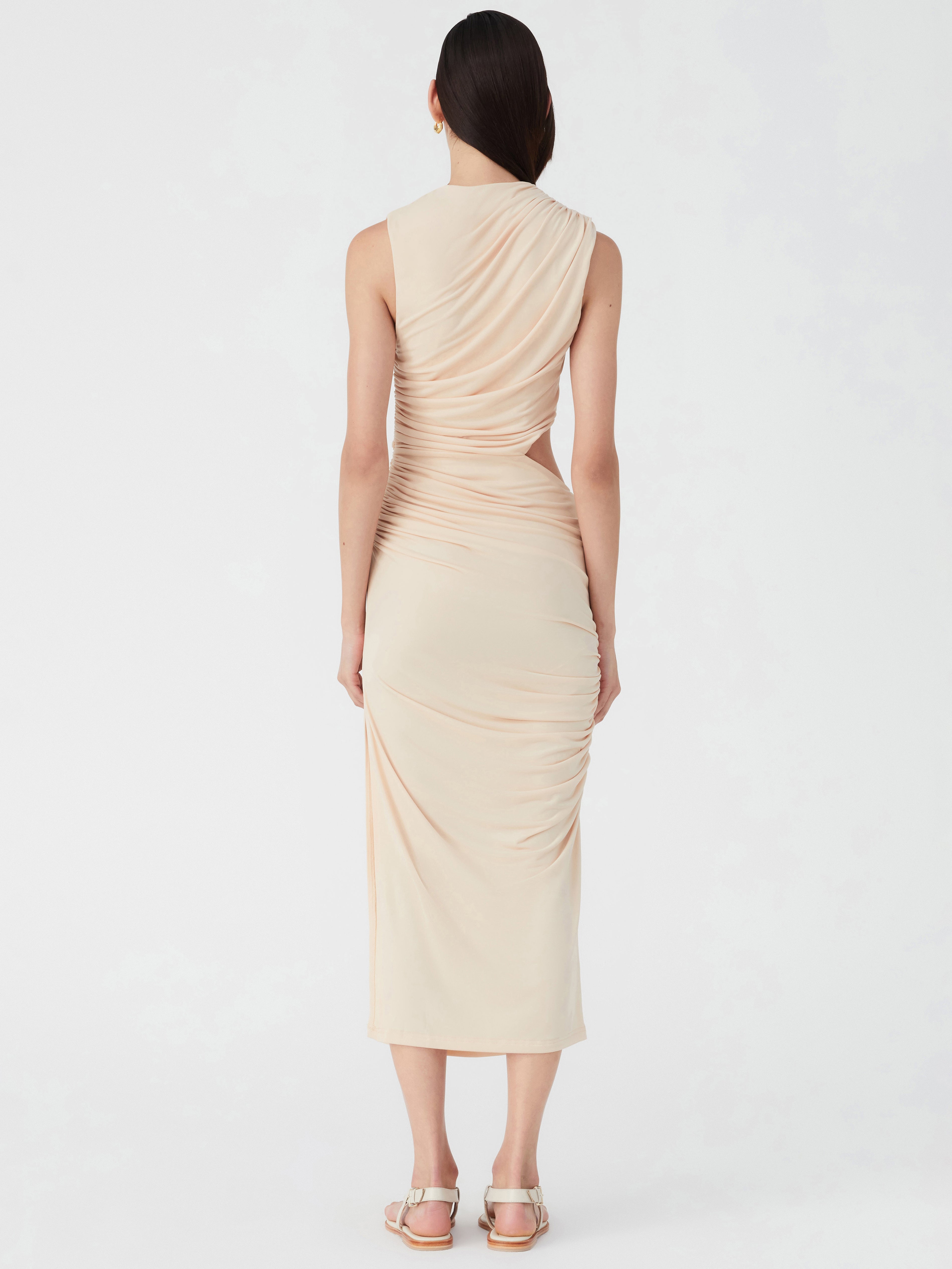 Laurel Midi Dress in Macadamia Yellow