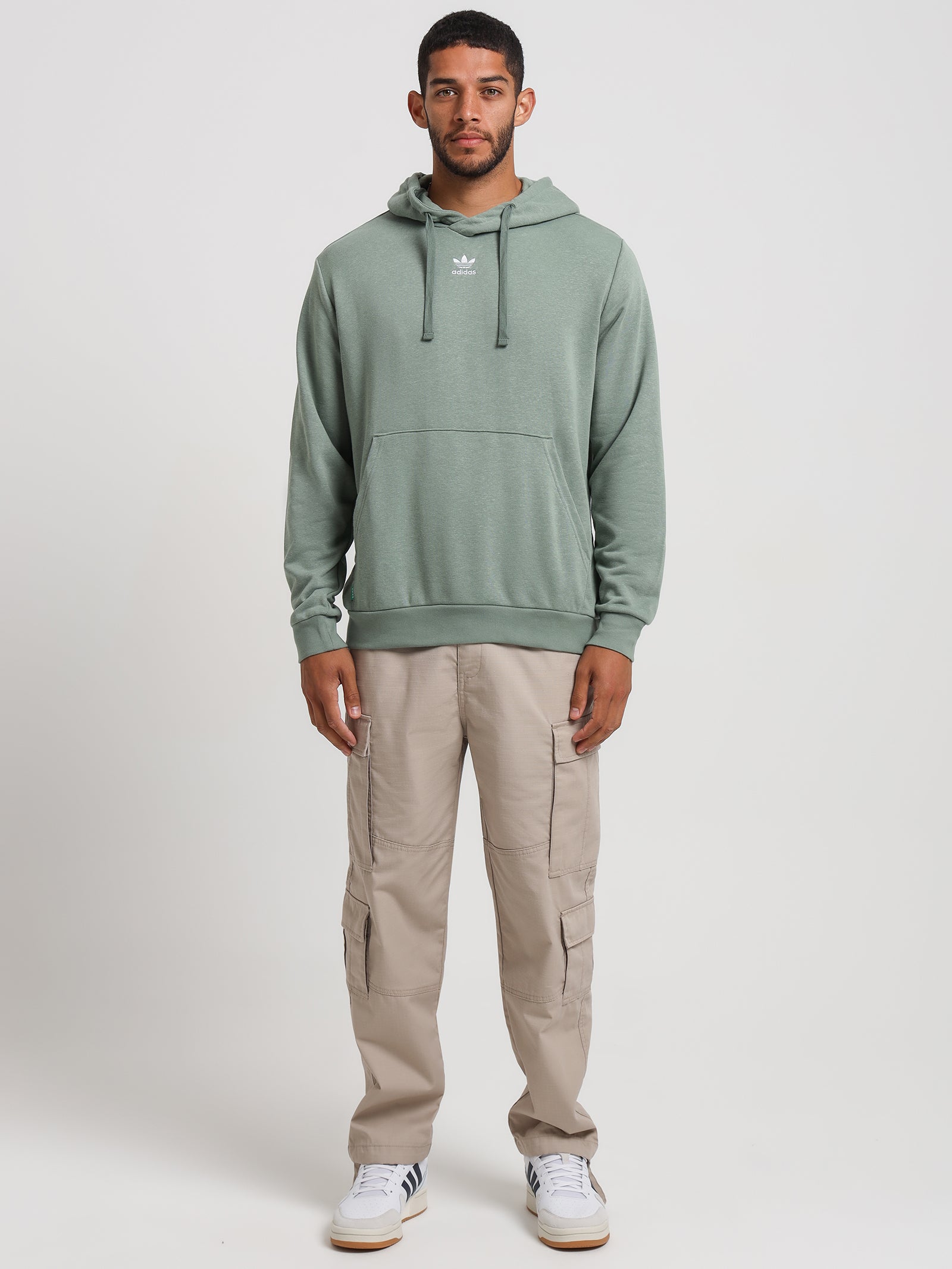 Essentials + Made With Hemp Hoodie in Silver Green