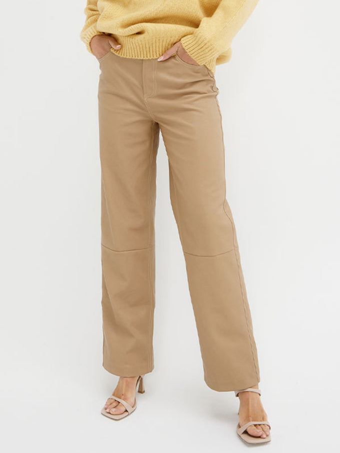 Ascend PU Pants in Praline