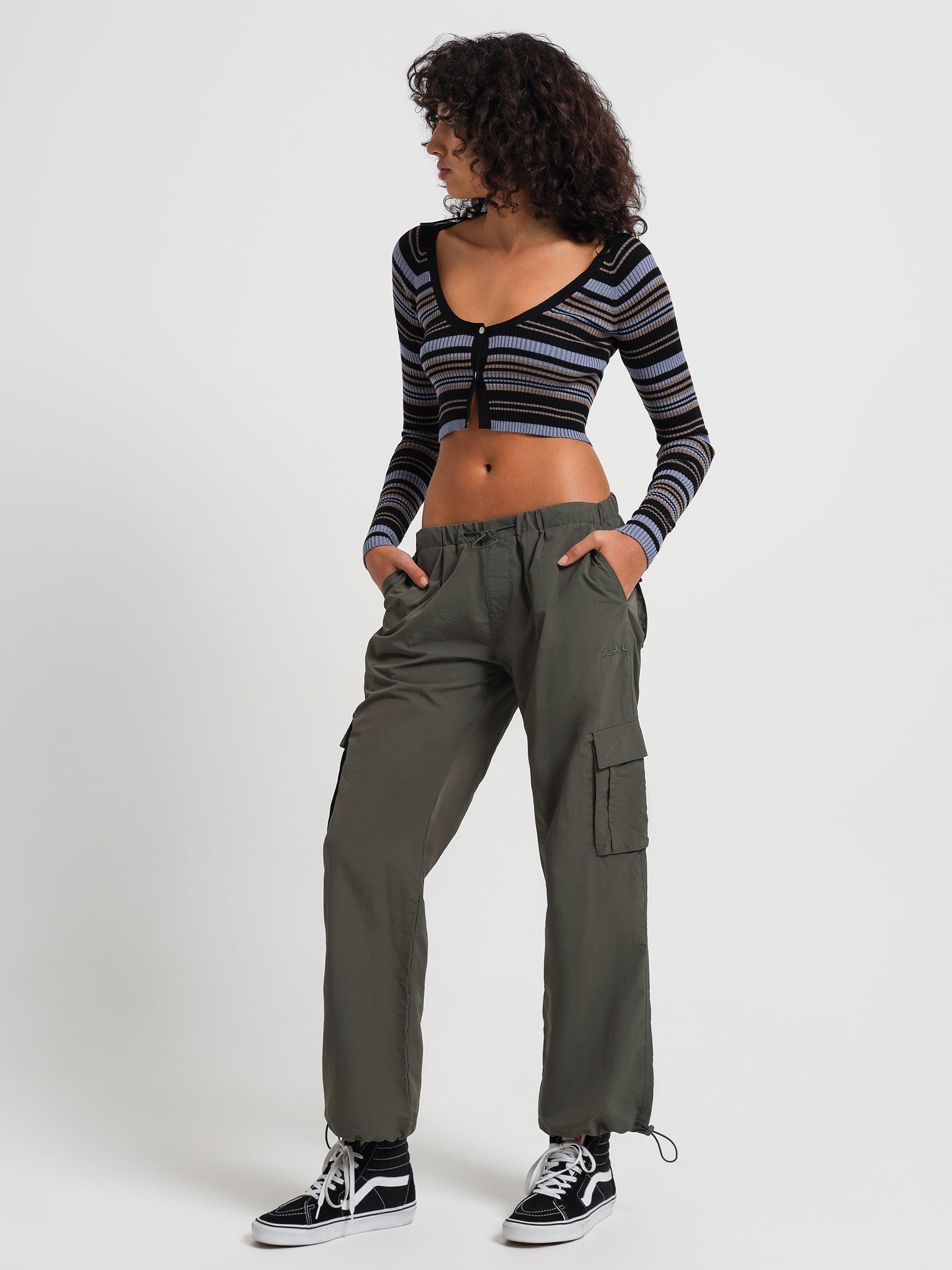 Striped Crop Knit in Black