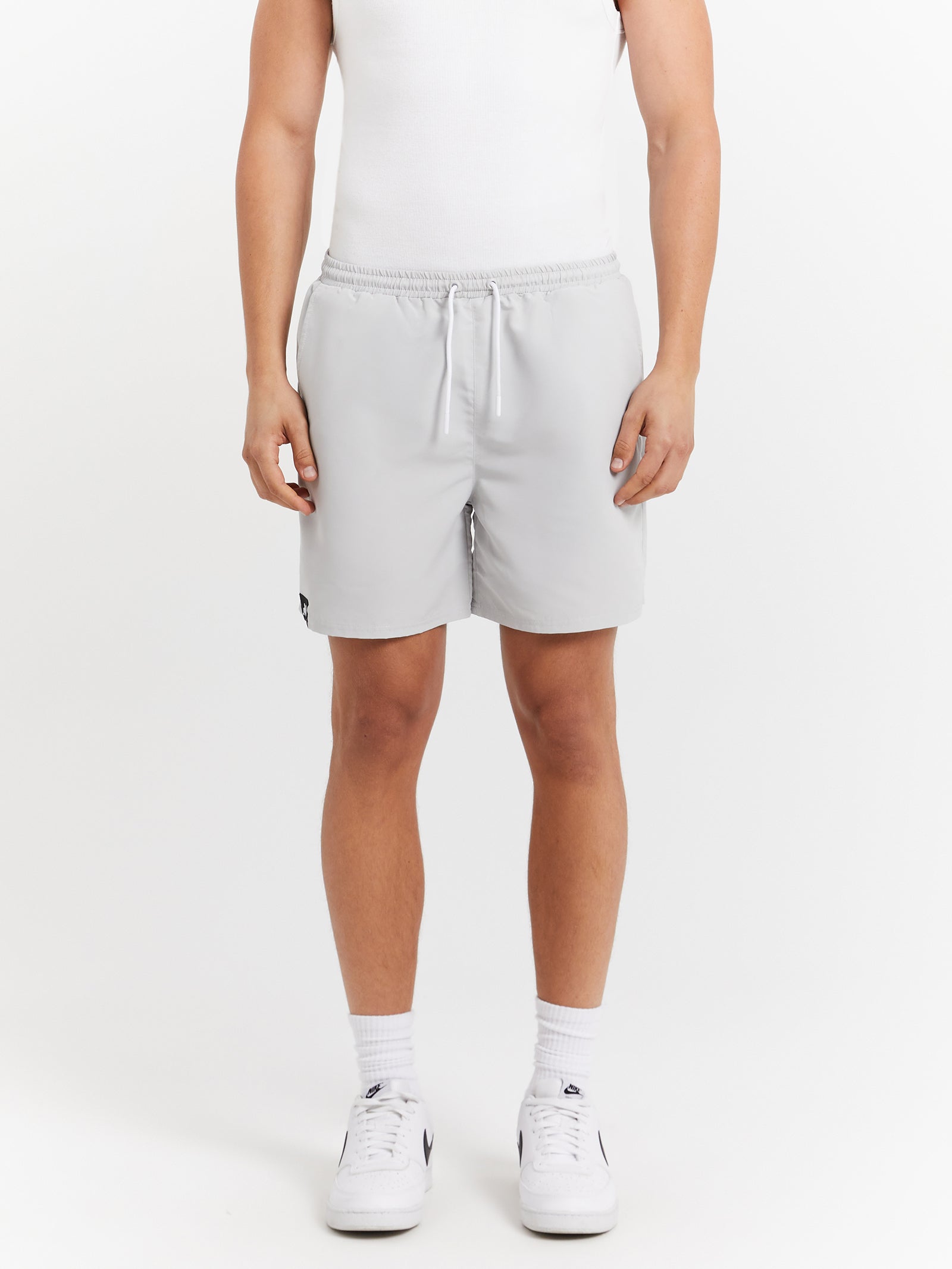 Authentic Hylon Shorts in Grey & White