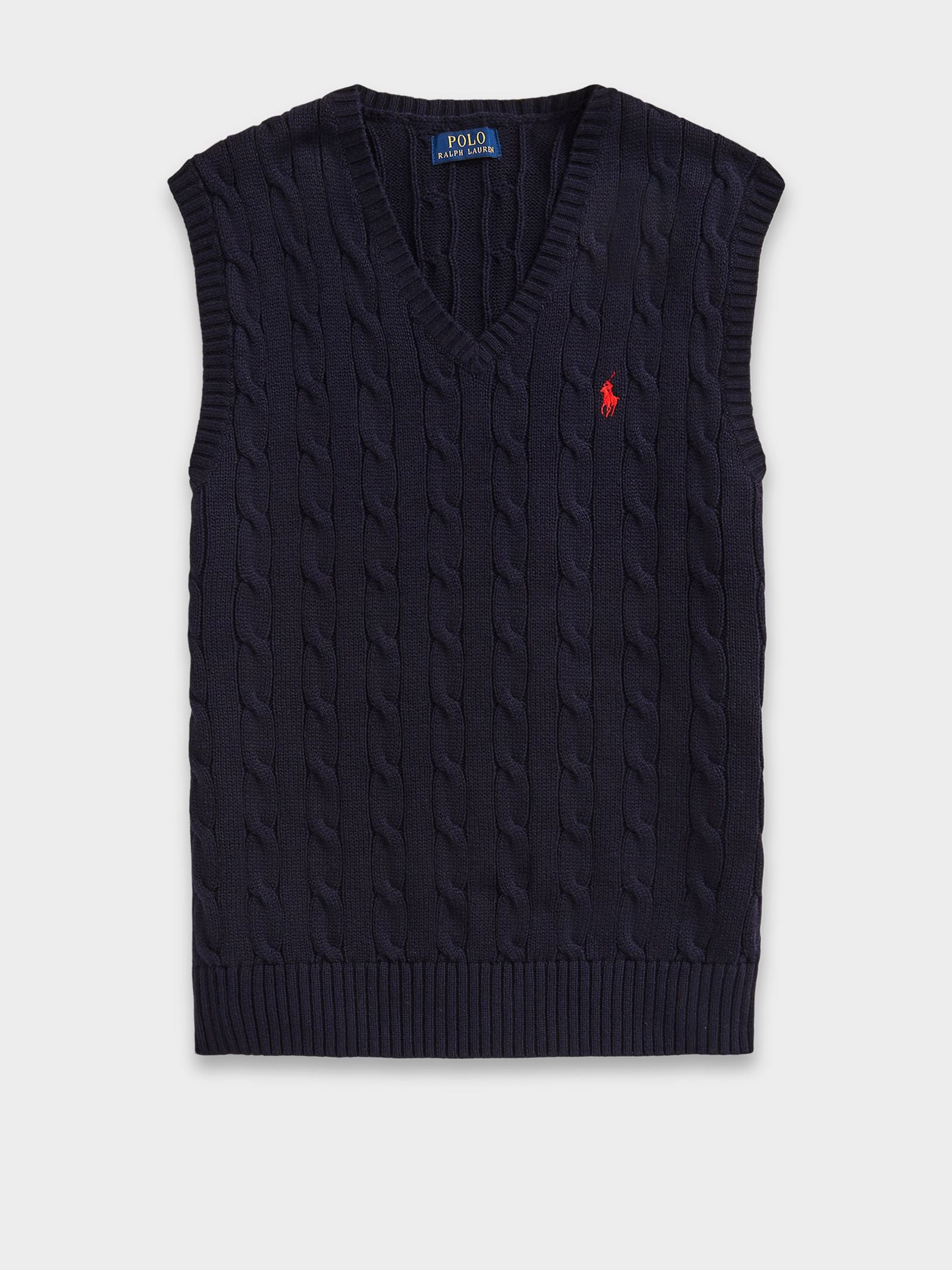 Cable Vest in Hunter Navy