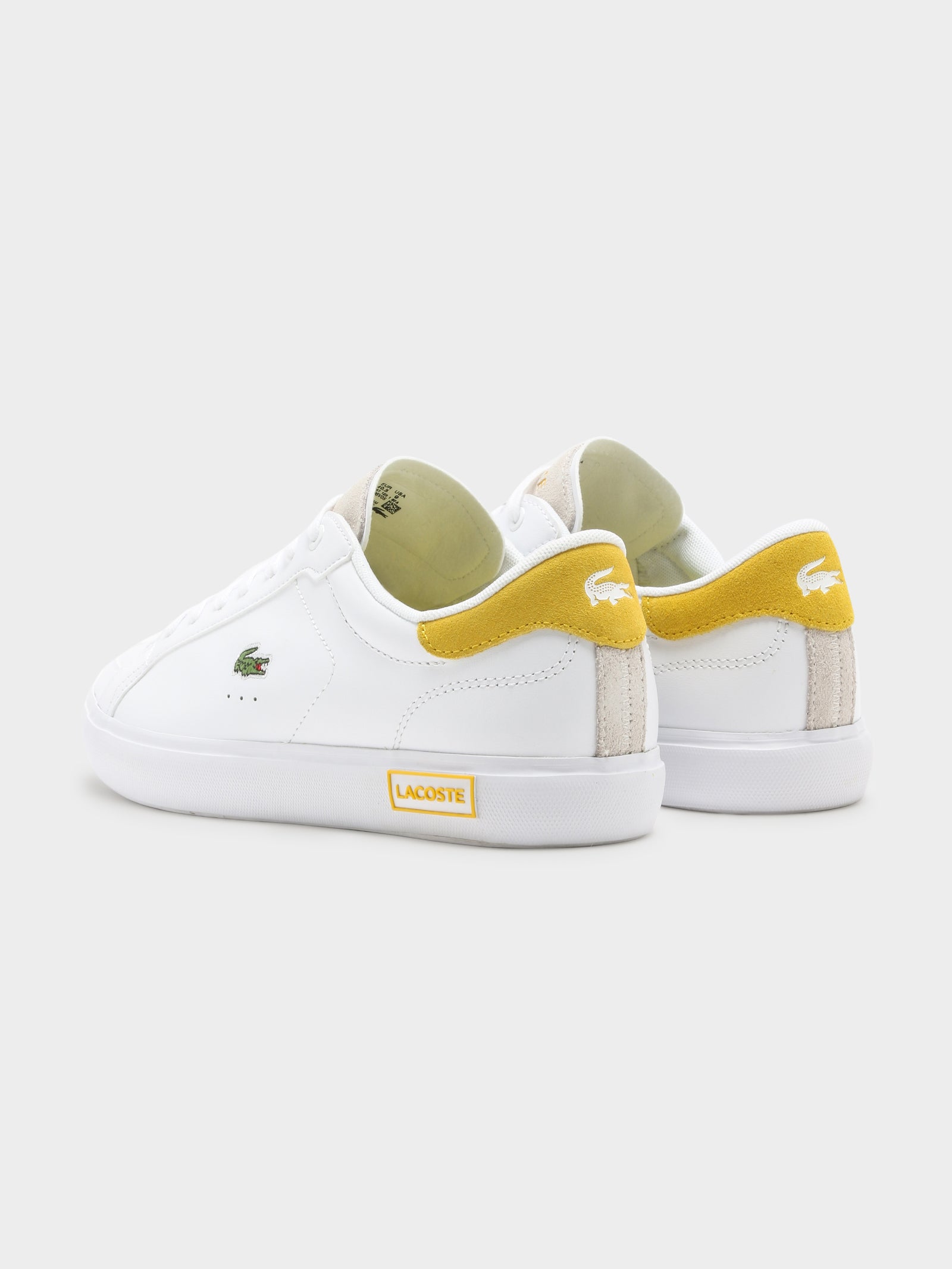 Womens Powercourt 123 Sneakers in White & Yellow