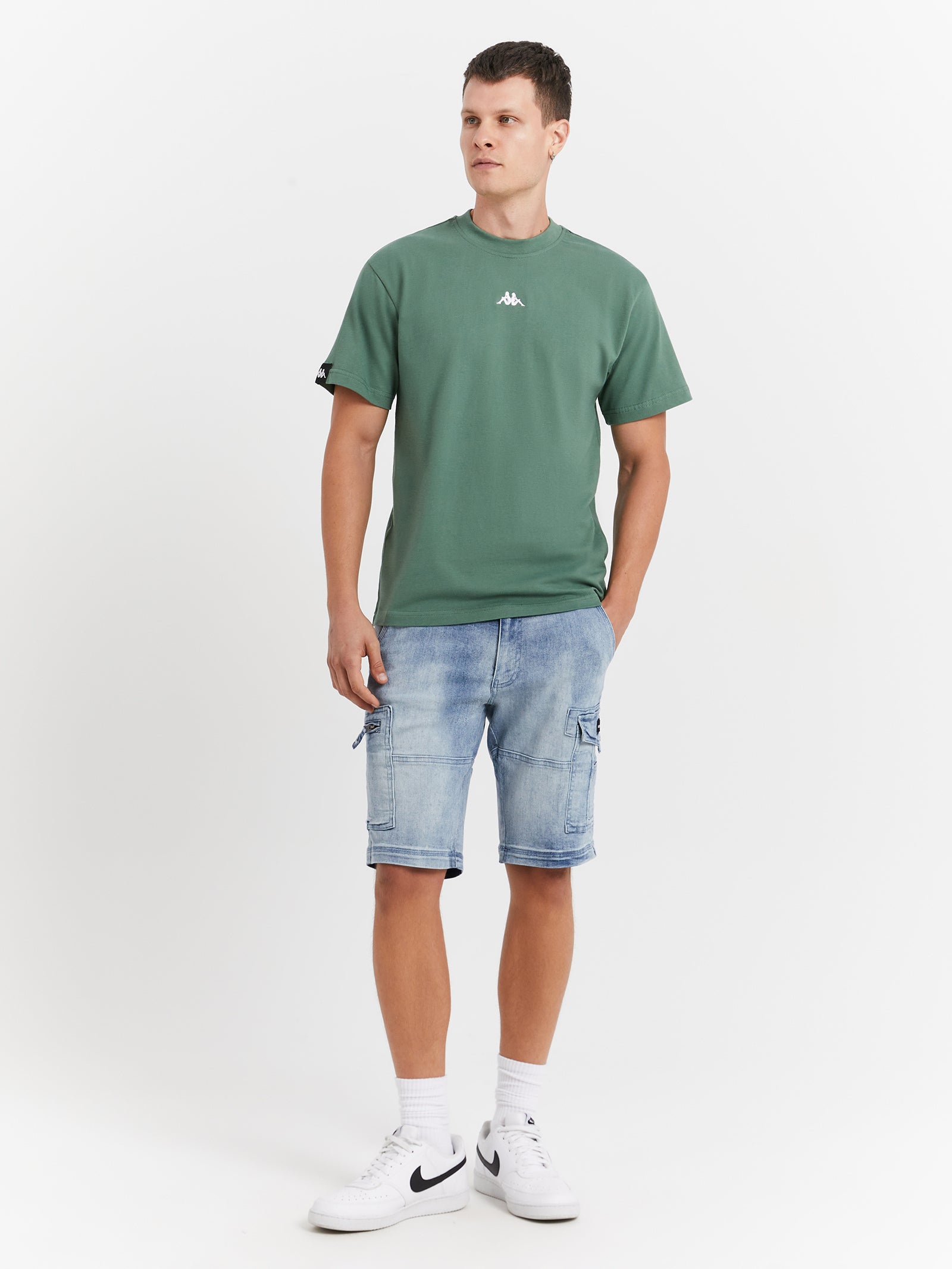 Authentic Hey T-Shirt in Dusty Green