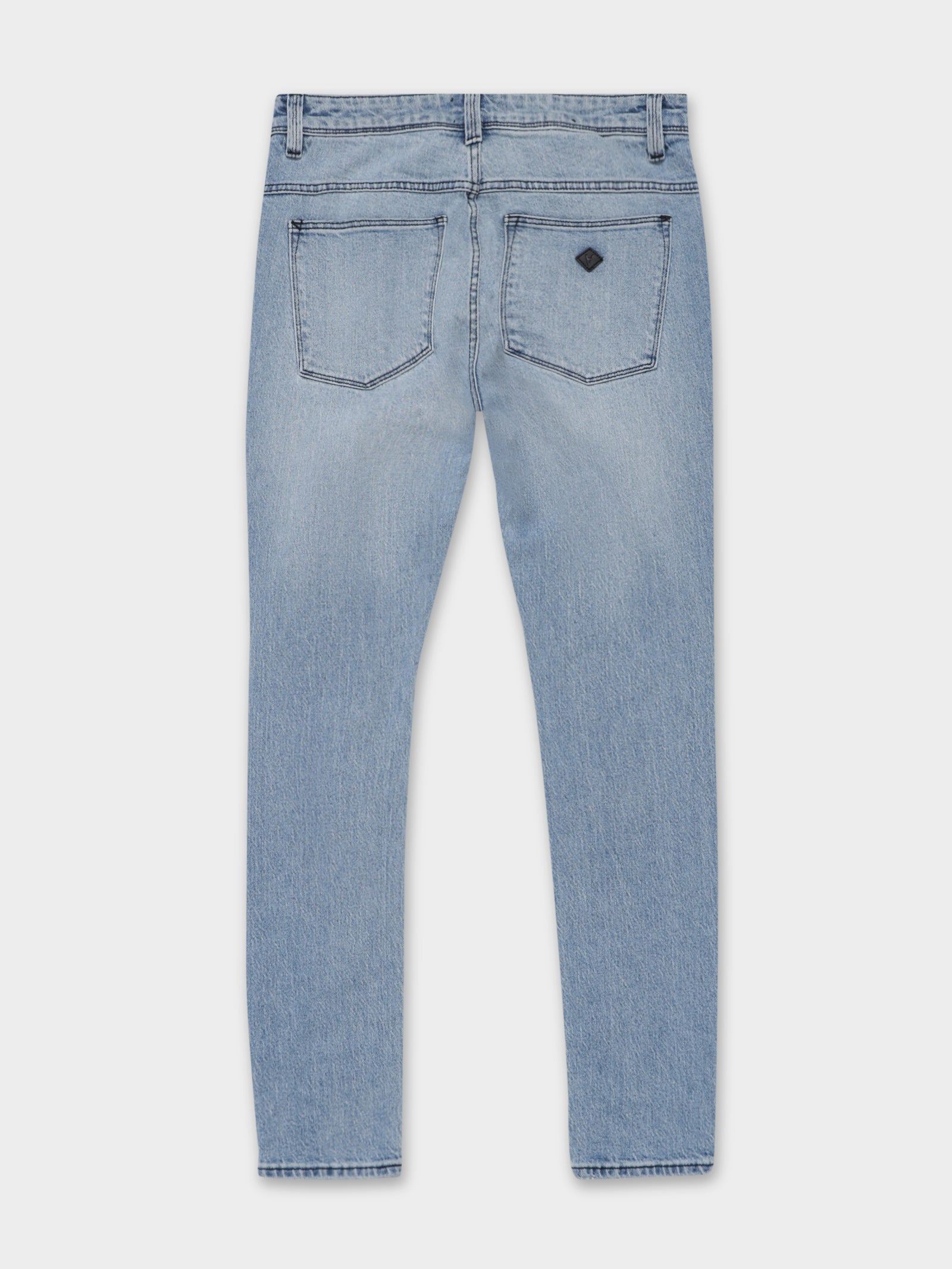 Dropped Skinny Stacked Butter Blues Shred Jeans in Denim