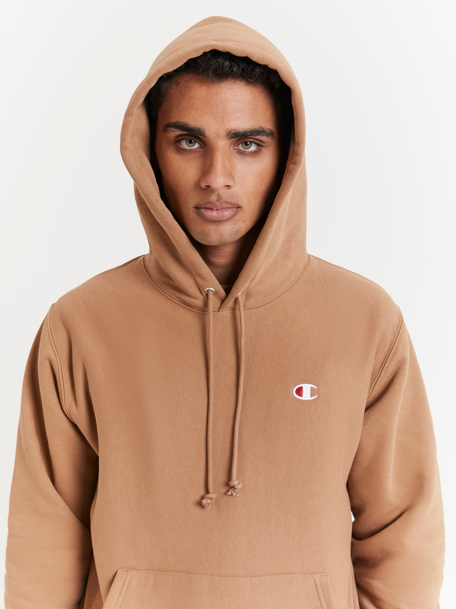 Reverse Weave C Logo Hoodie in Contour Blush