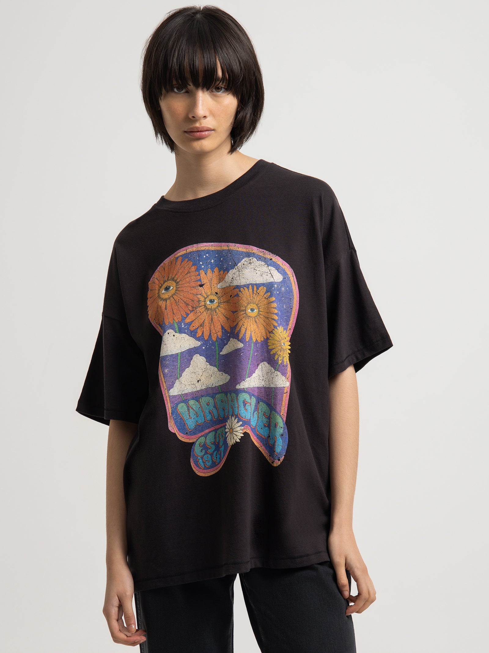 Boxy Slouch T-Shirt in Black & Multi