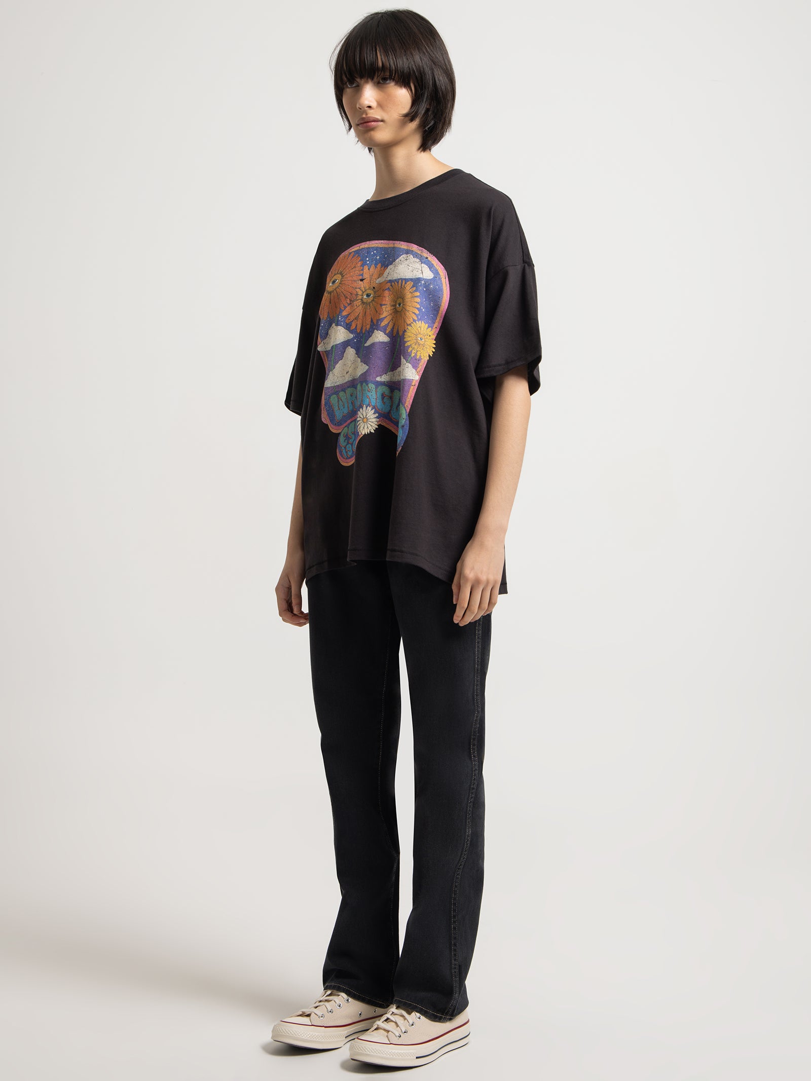 Boxy Slouch T-Shirt in Black & Multi