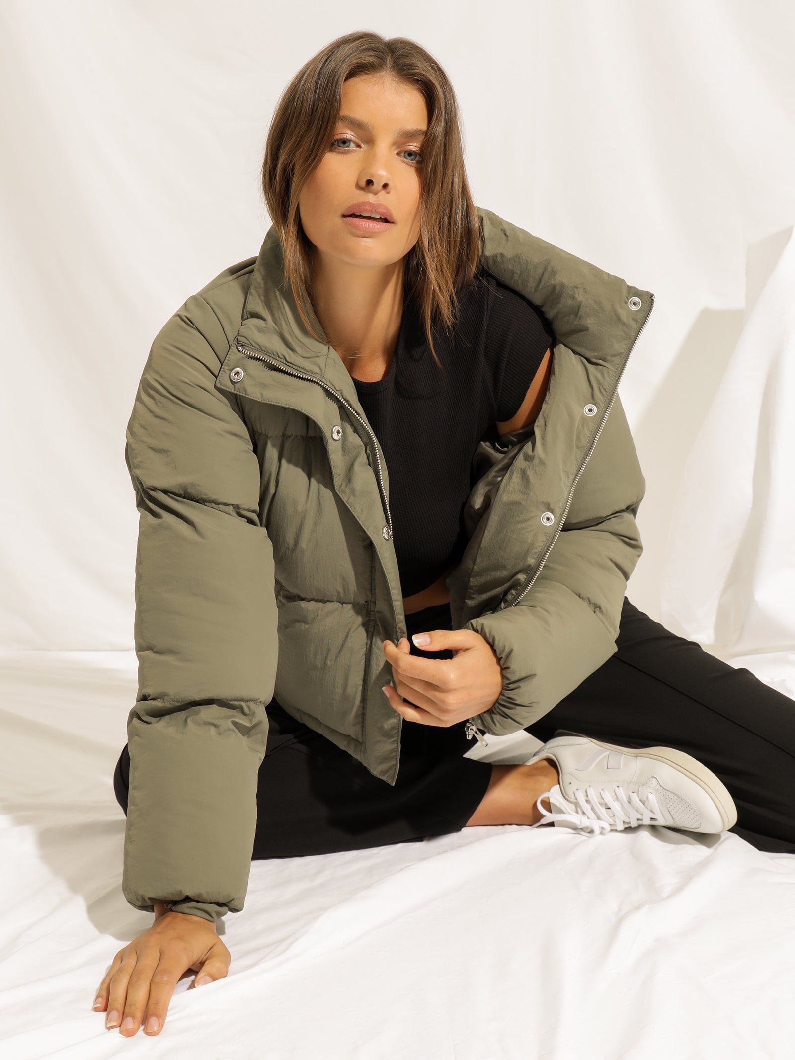 Topher Puffer Jacket in Willow Green