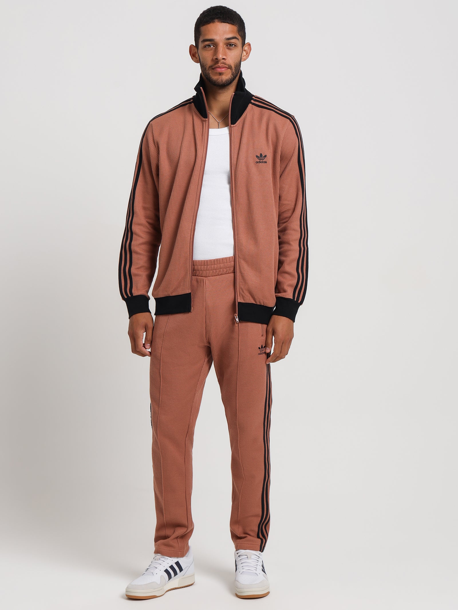 Adicolor Classics Waffle Beckenbauer Track Jacket in Clay Strata