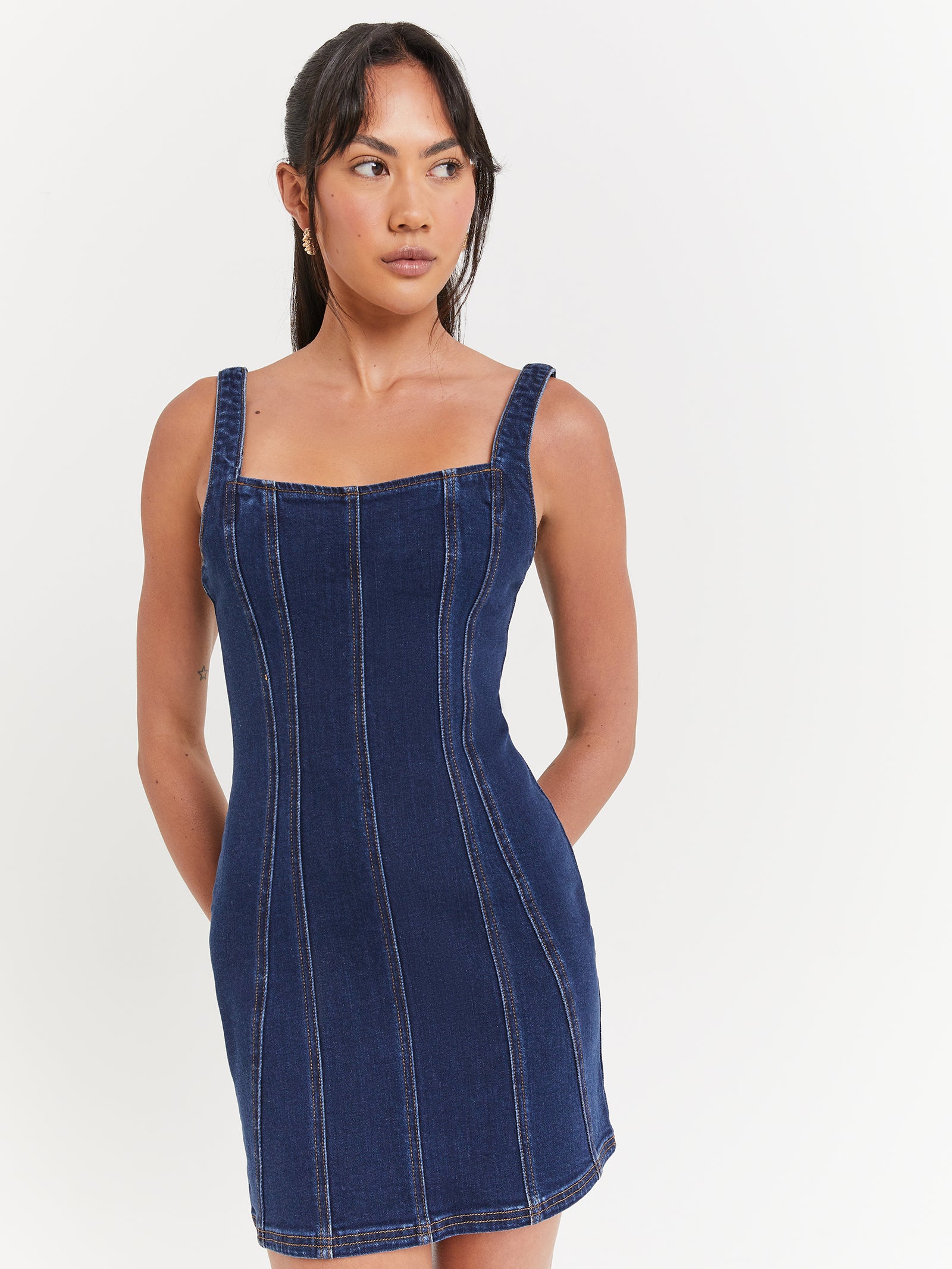 Rachel Mini Dress in Indigo