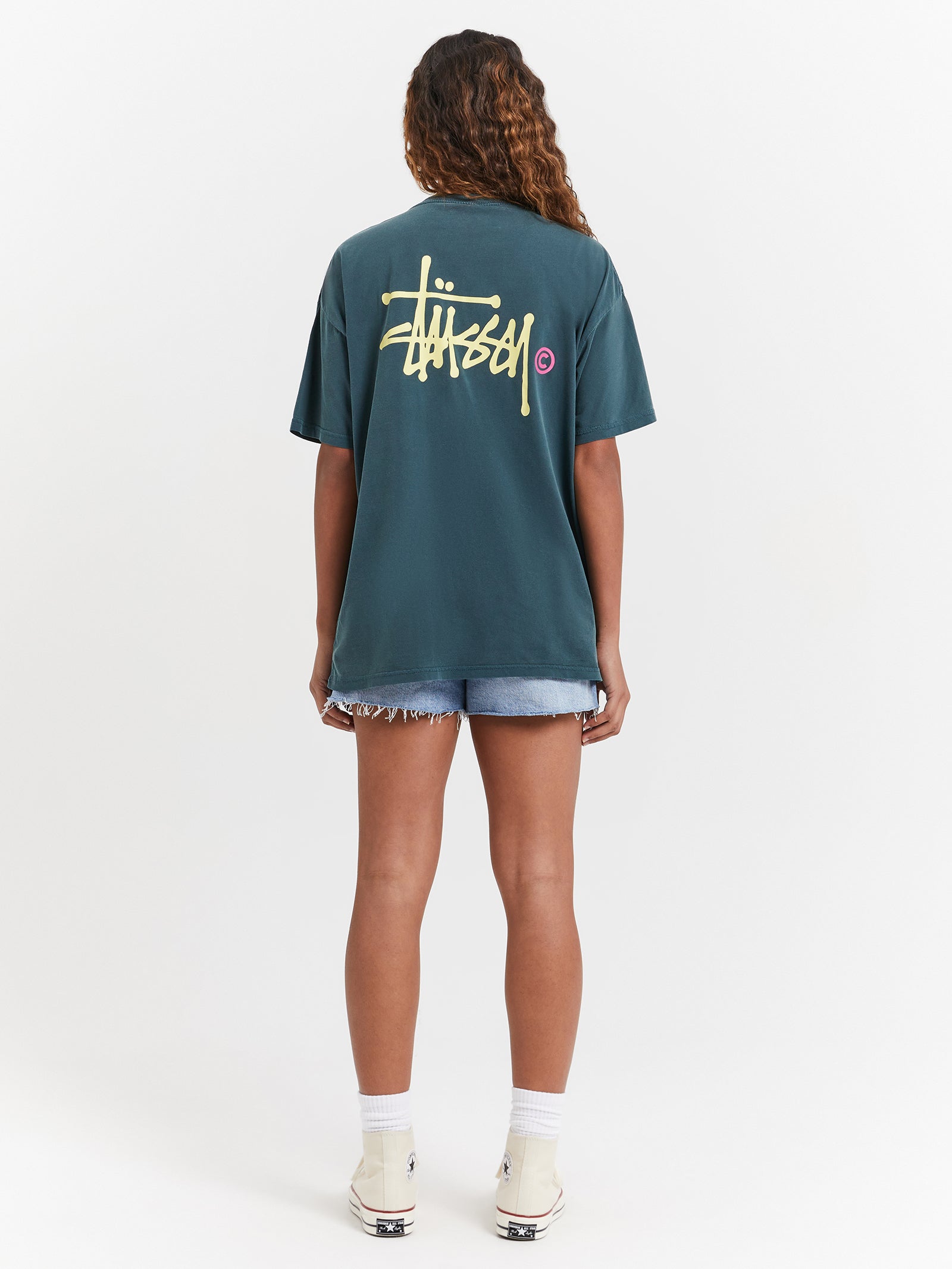 Graffiti Pigment Relaxed T-Shirt in Pigment Moss Yellow