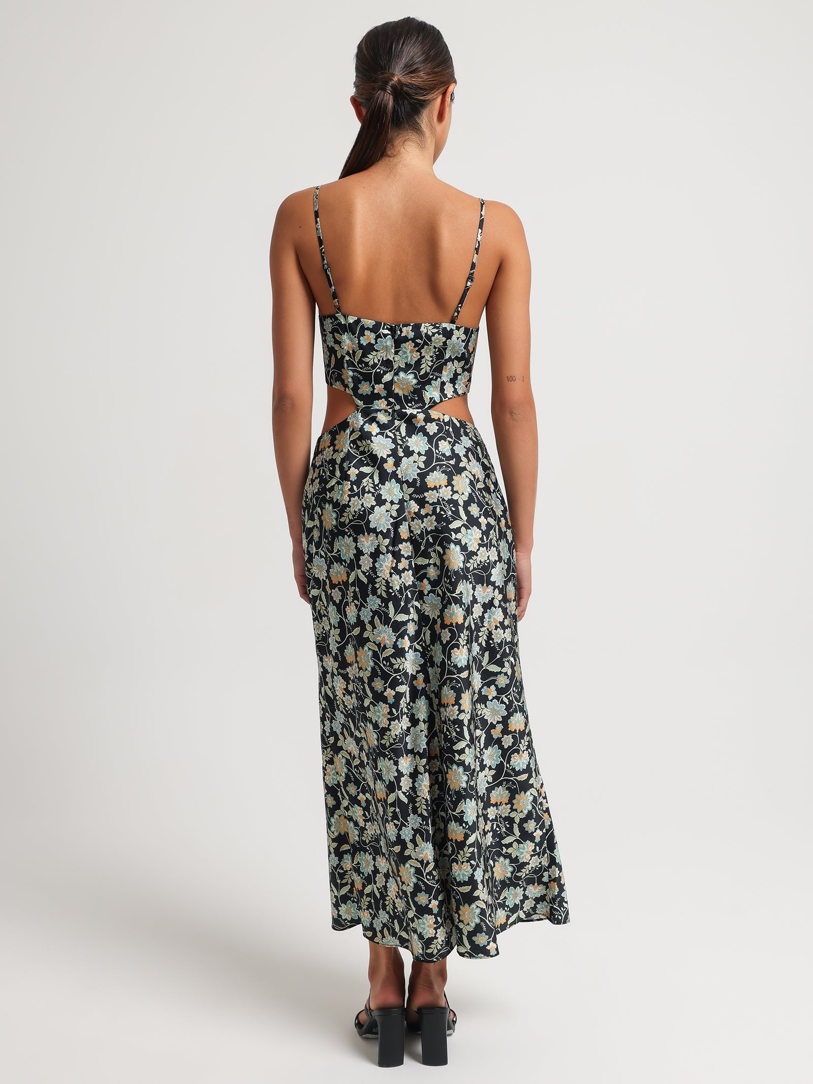 Juliet Ruched Midi Dress in Vineyard Floral