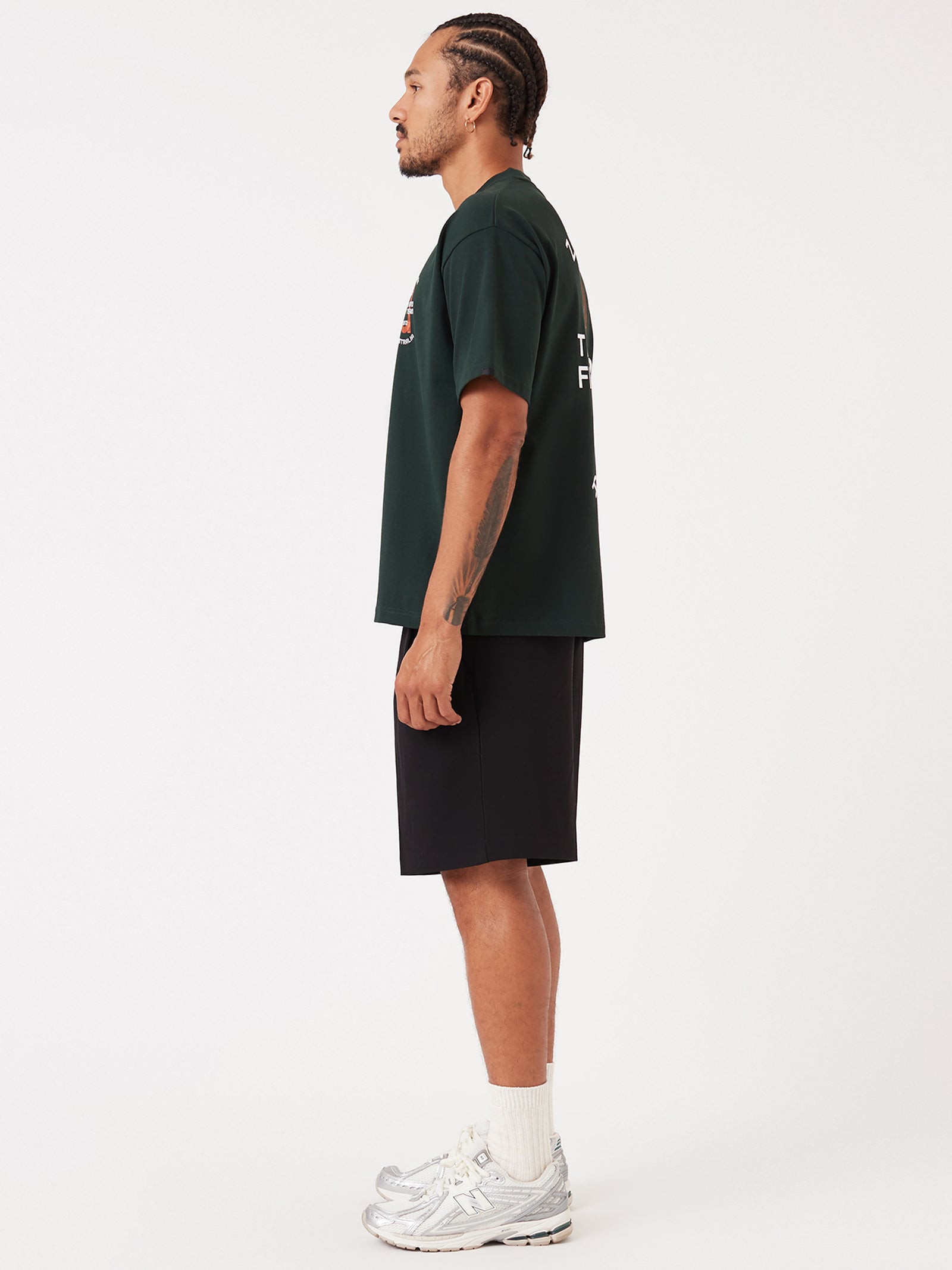 Track Team Box Crop Tee In Forest