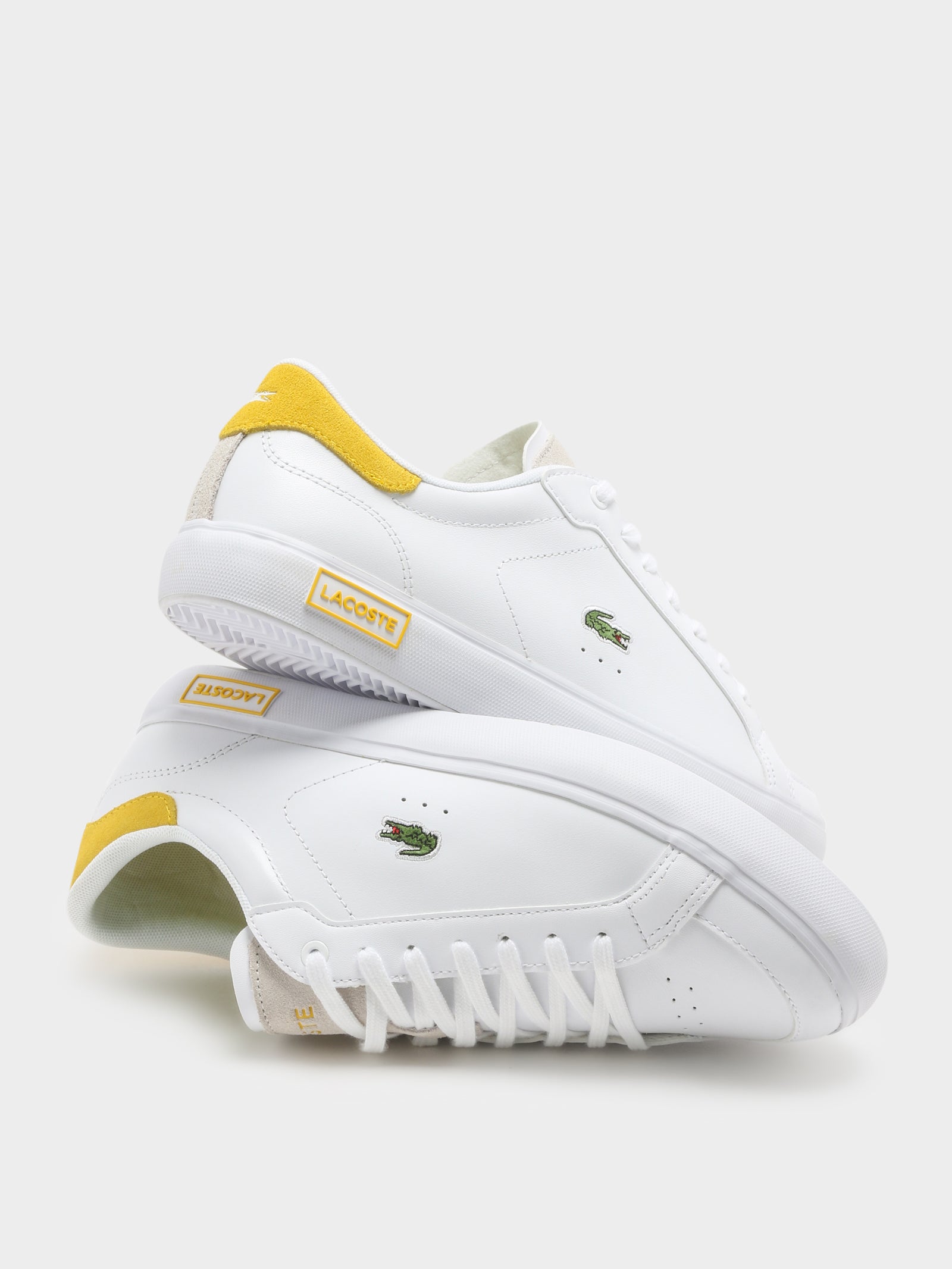 Womens Powercourt 123 Sneakers in White & Yellow