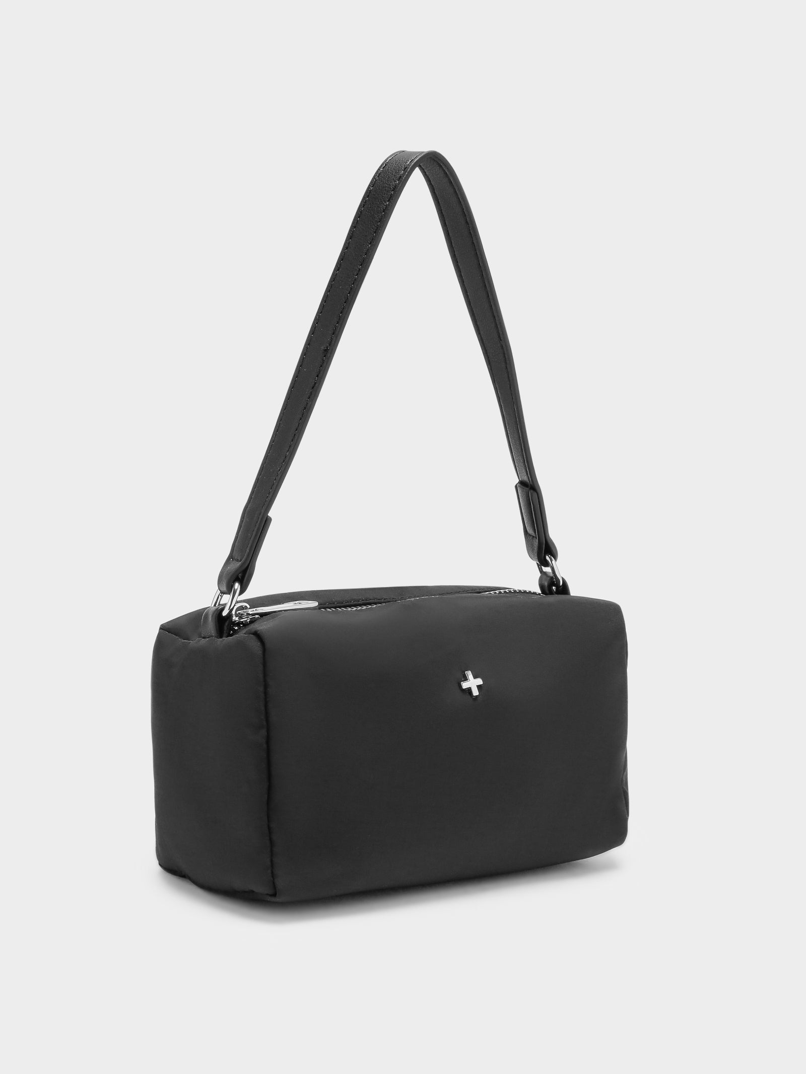 Delta Mini Shoulder Bag in Black & Silver