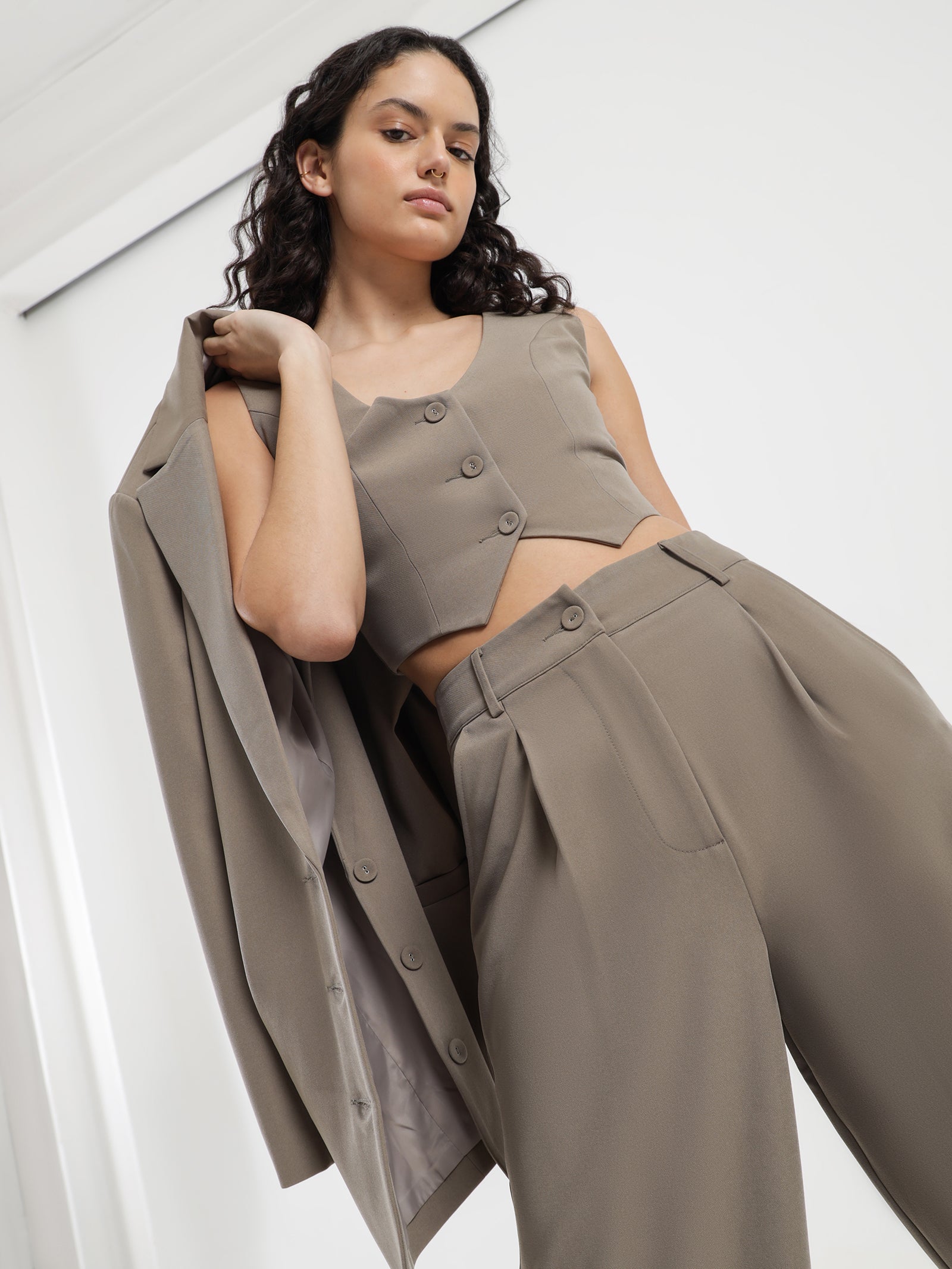 Raquel Waistcoat in Taupe