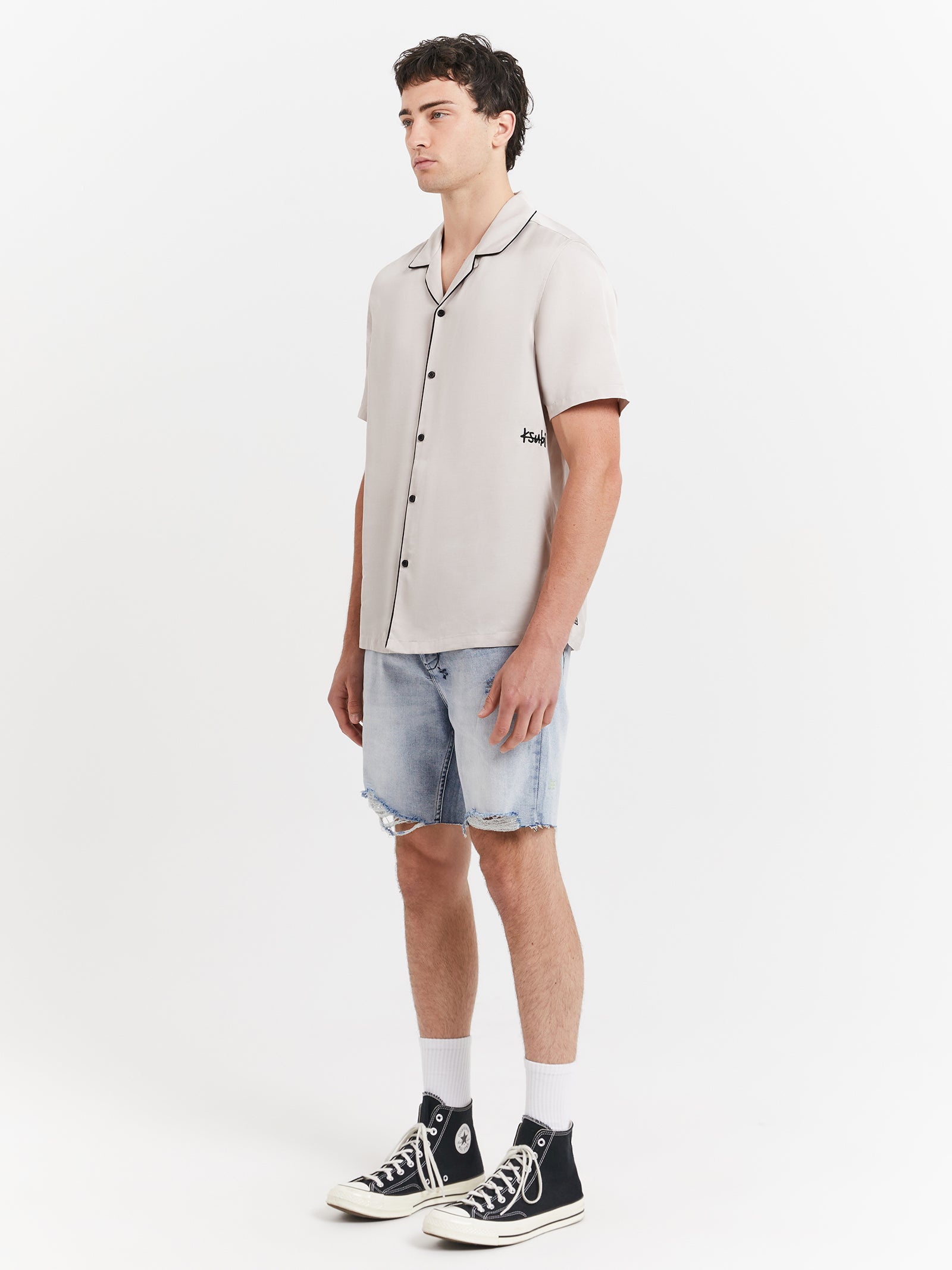 Downtown Short Sleeve Shirt in Grey