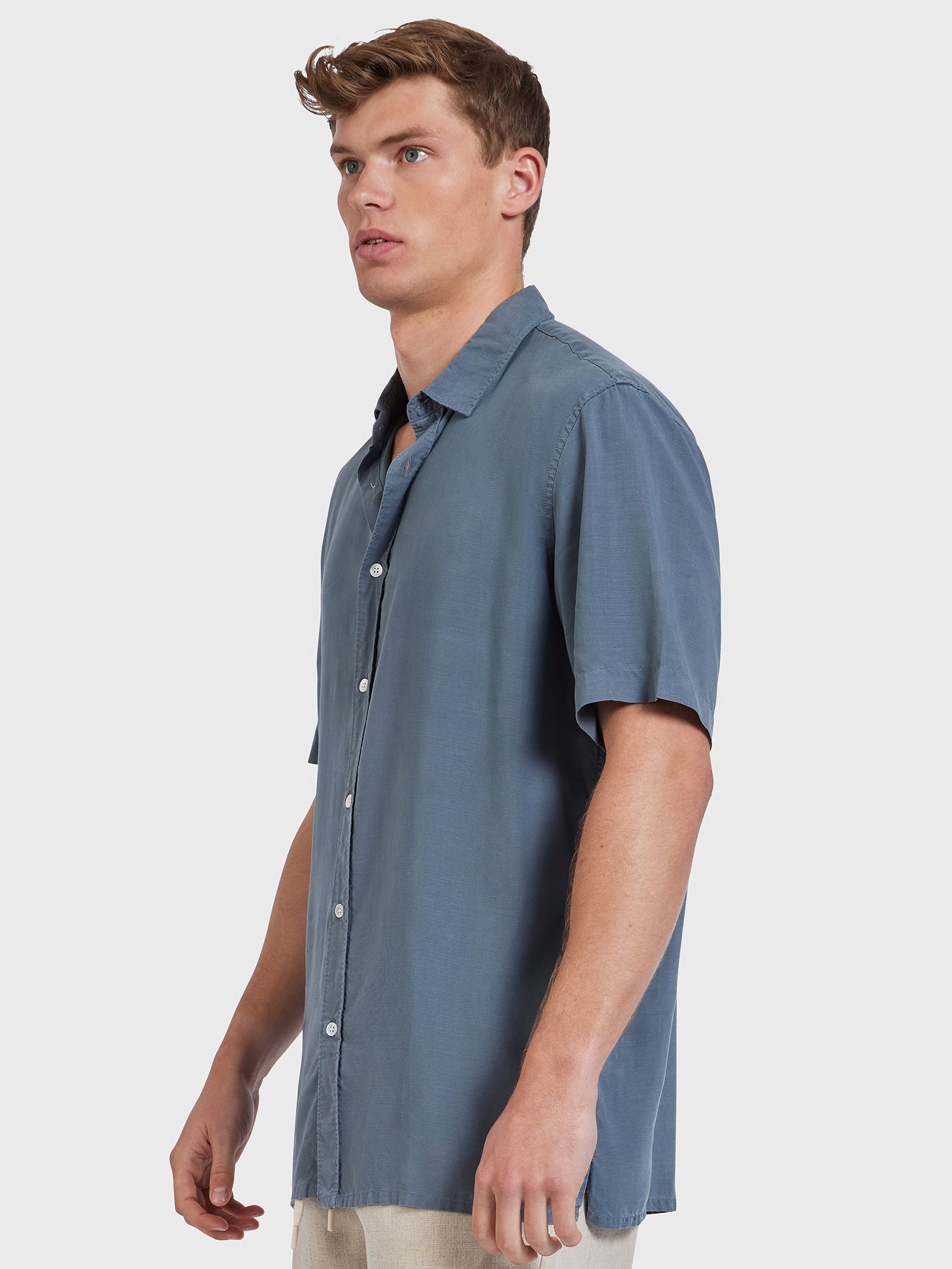 Stevens Short Sleeve Shirt in Harbour Blue