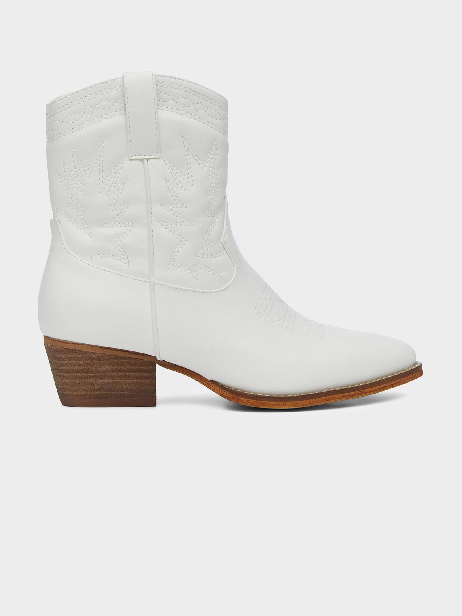 Wilder Cowboy Ankle Boots in White