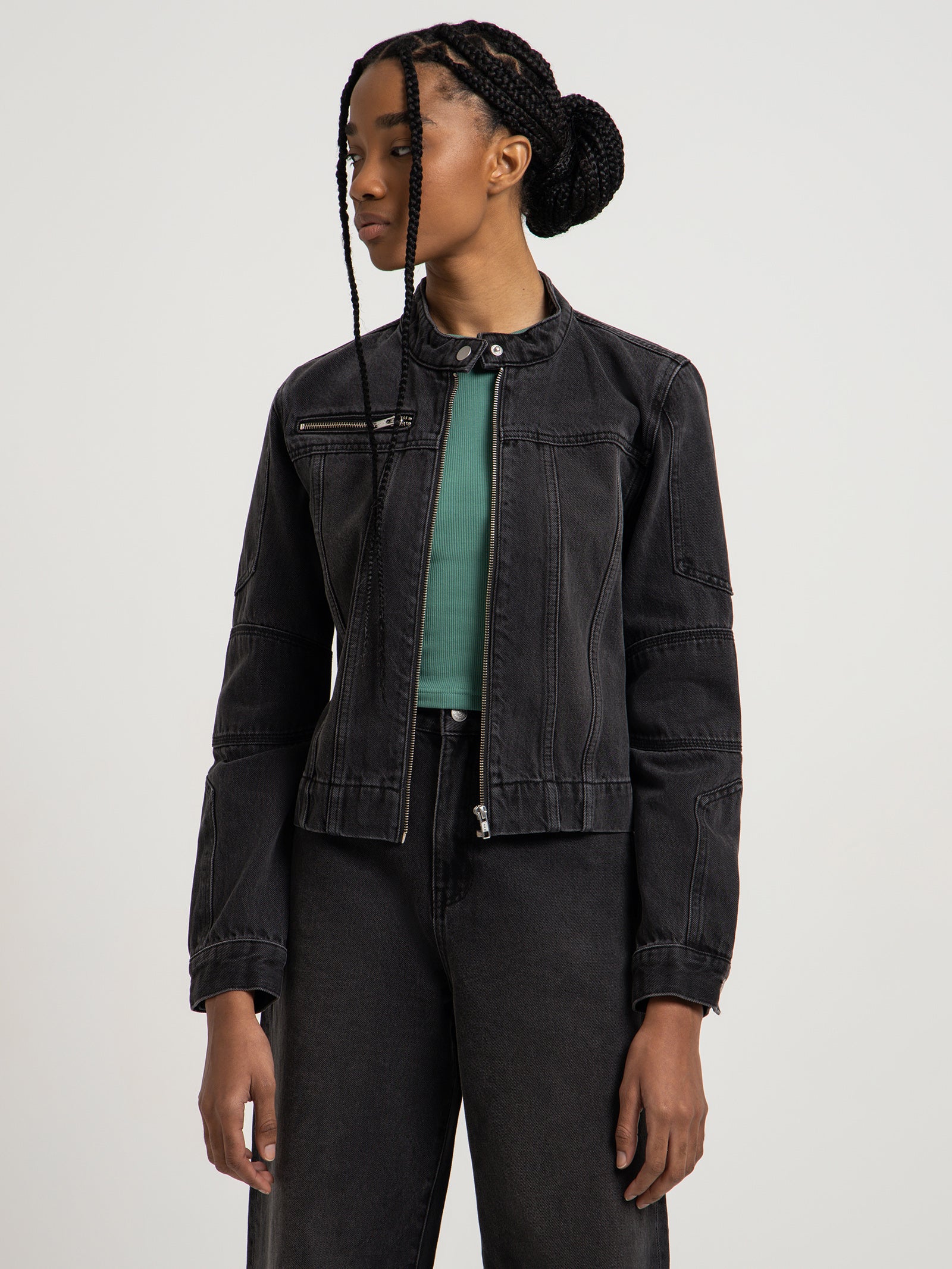 Callie Moto Jacket in Nightshadow