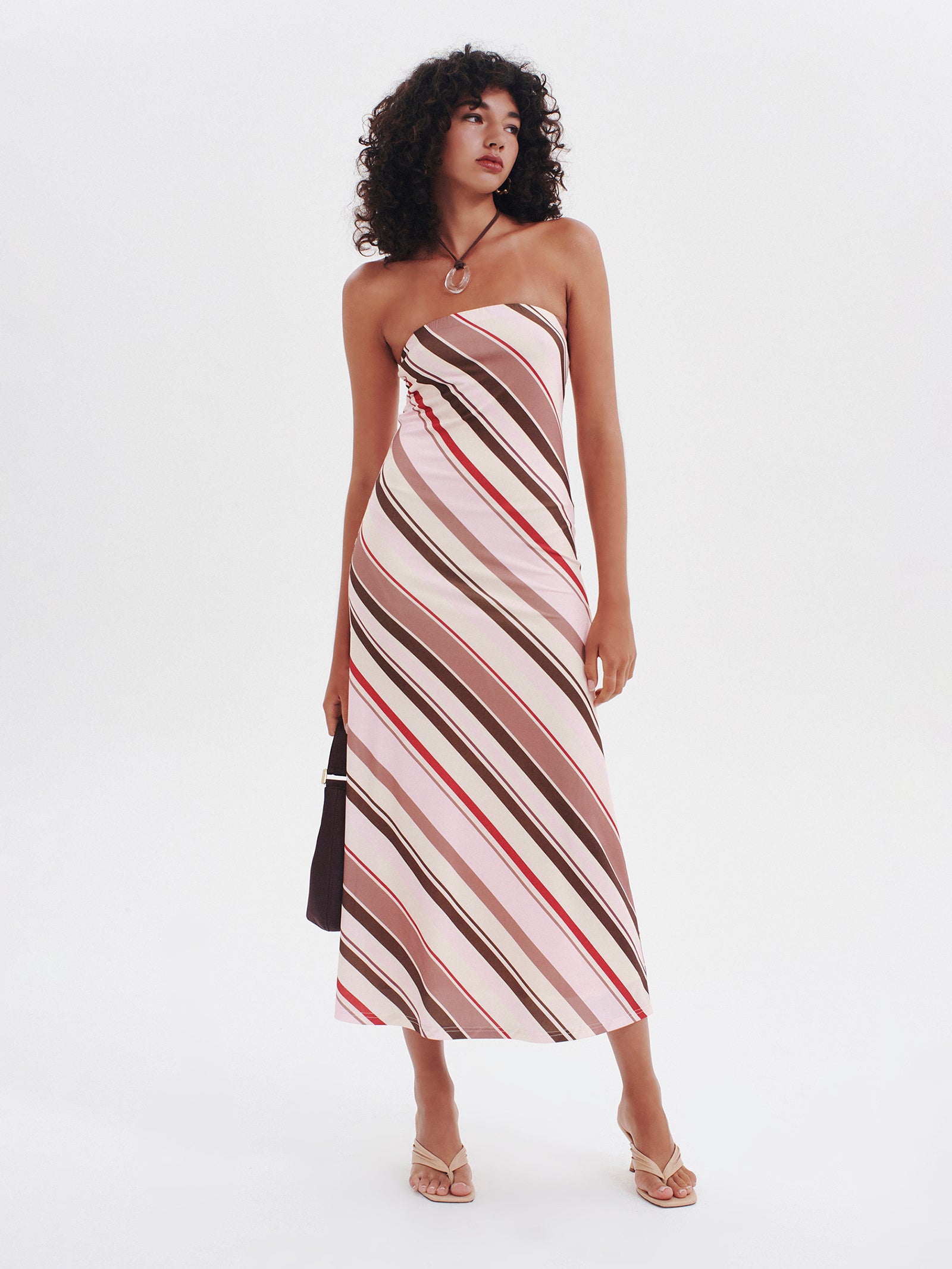 Deja Vu Strapless Dress in Candy Stripe