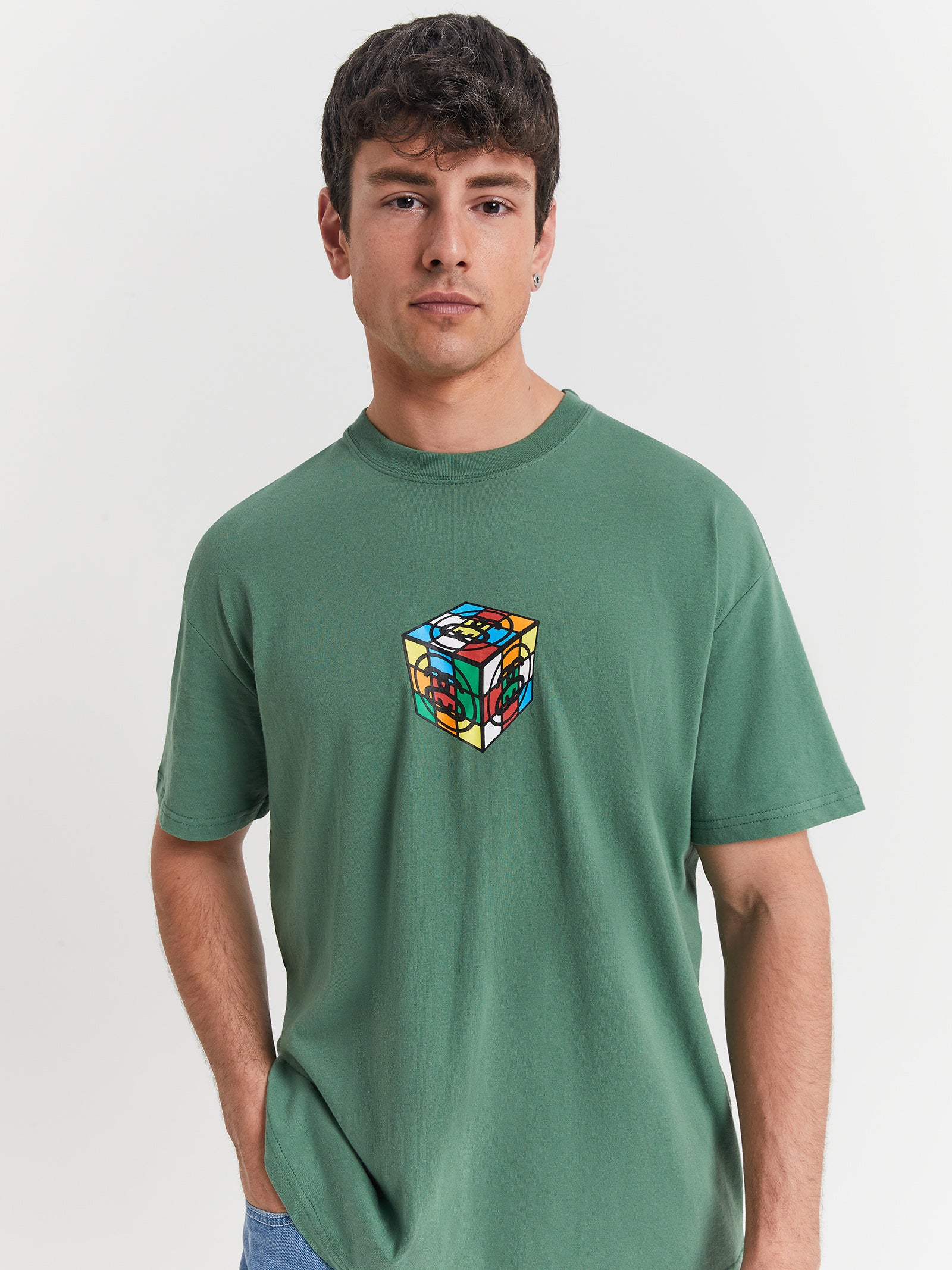 Cube Short Sleeve T-Shirt in Green