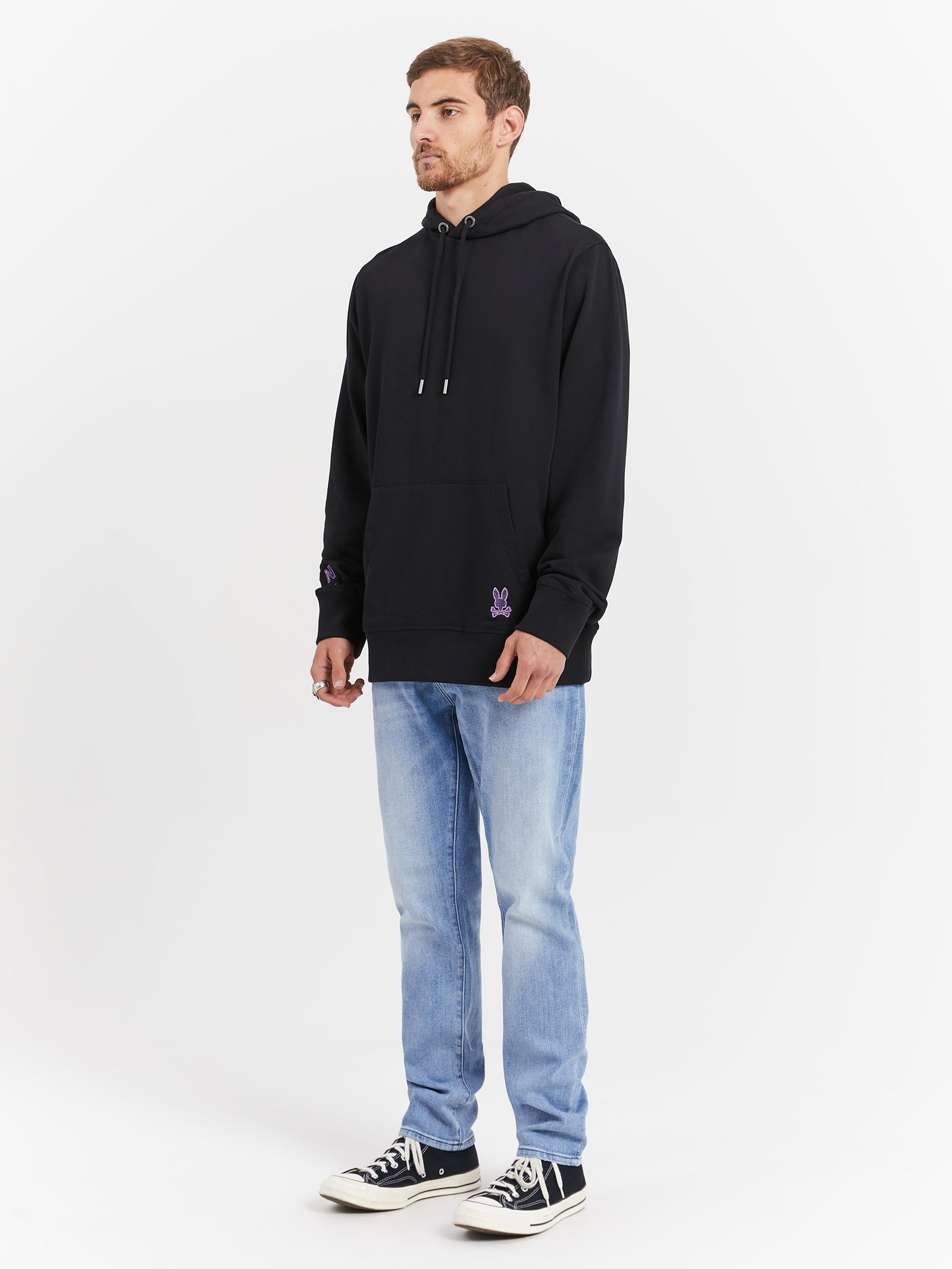 Dammes Popover Hoodie in Black