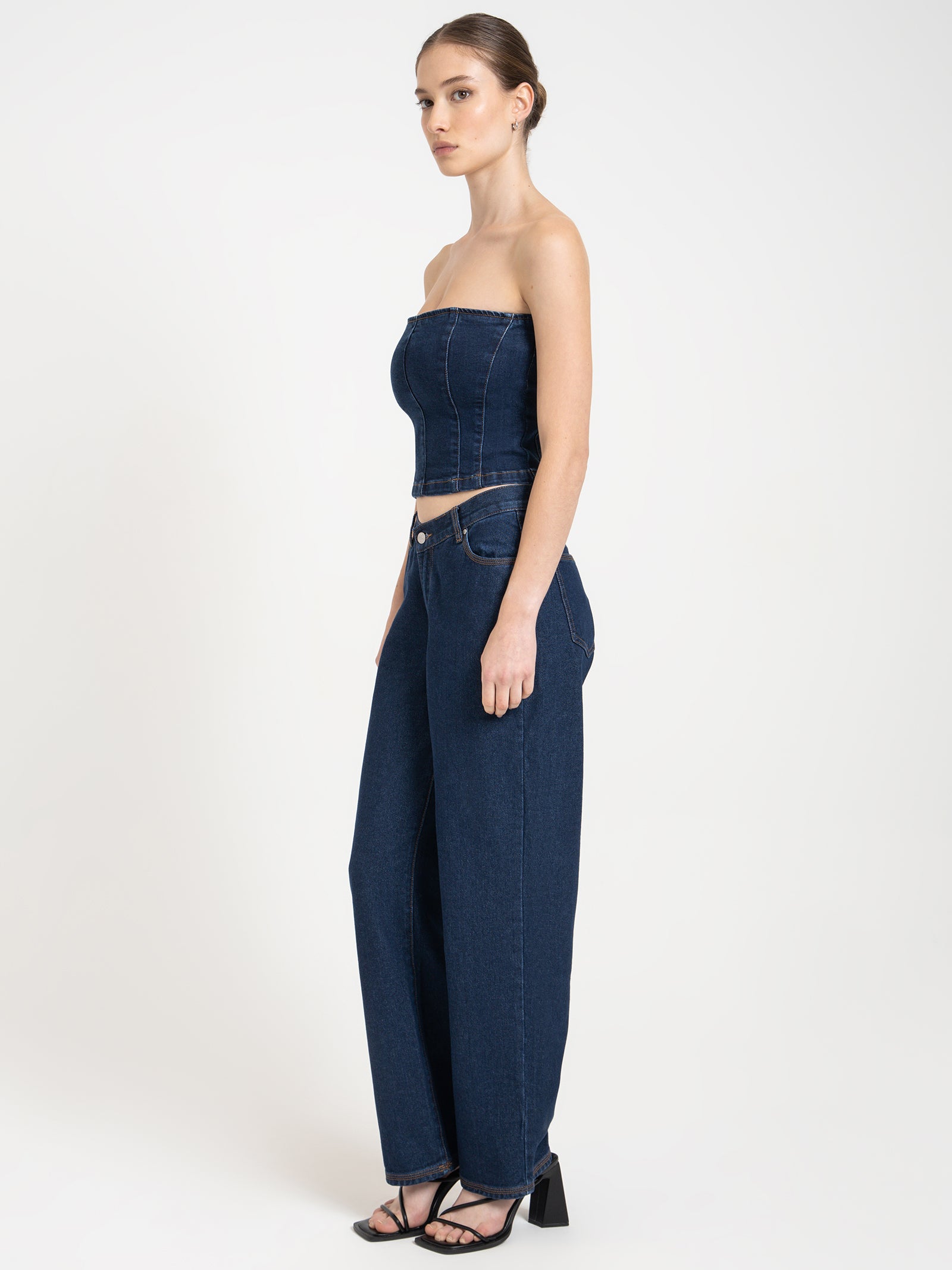 Jen Denim Bodice in Indigo Blue