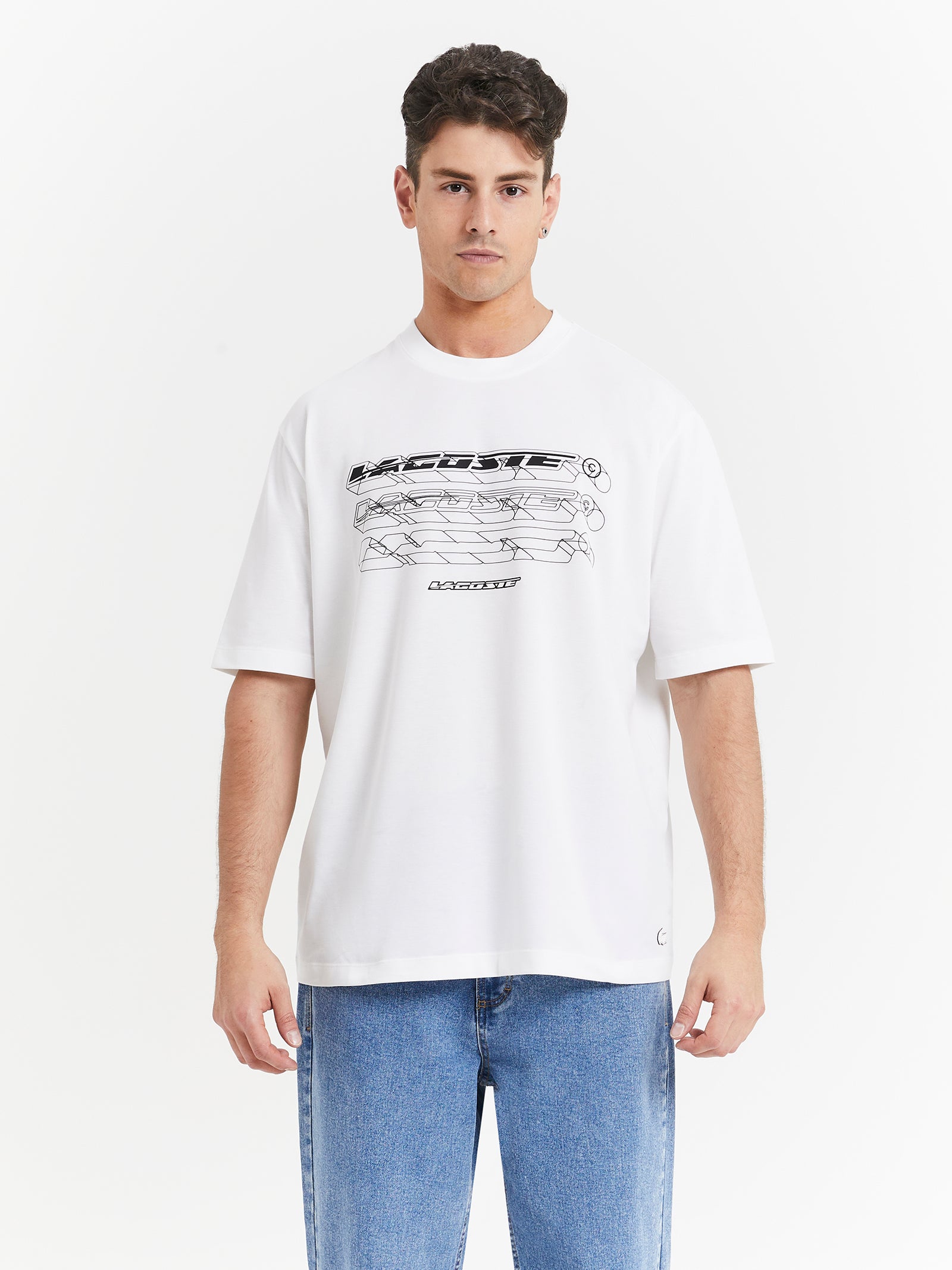 Active Tech Pique Logo T-Shirt in White