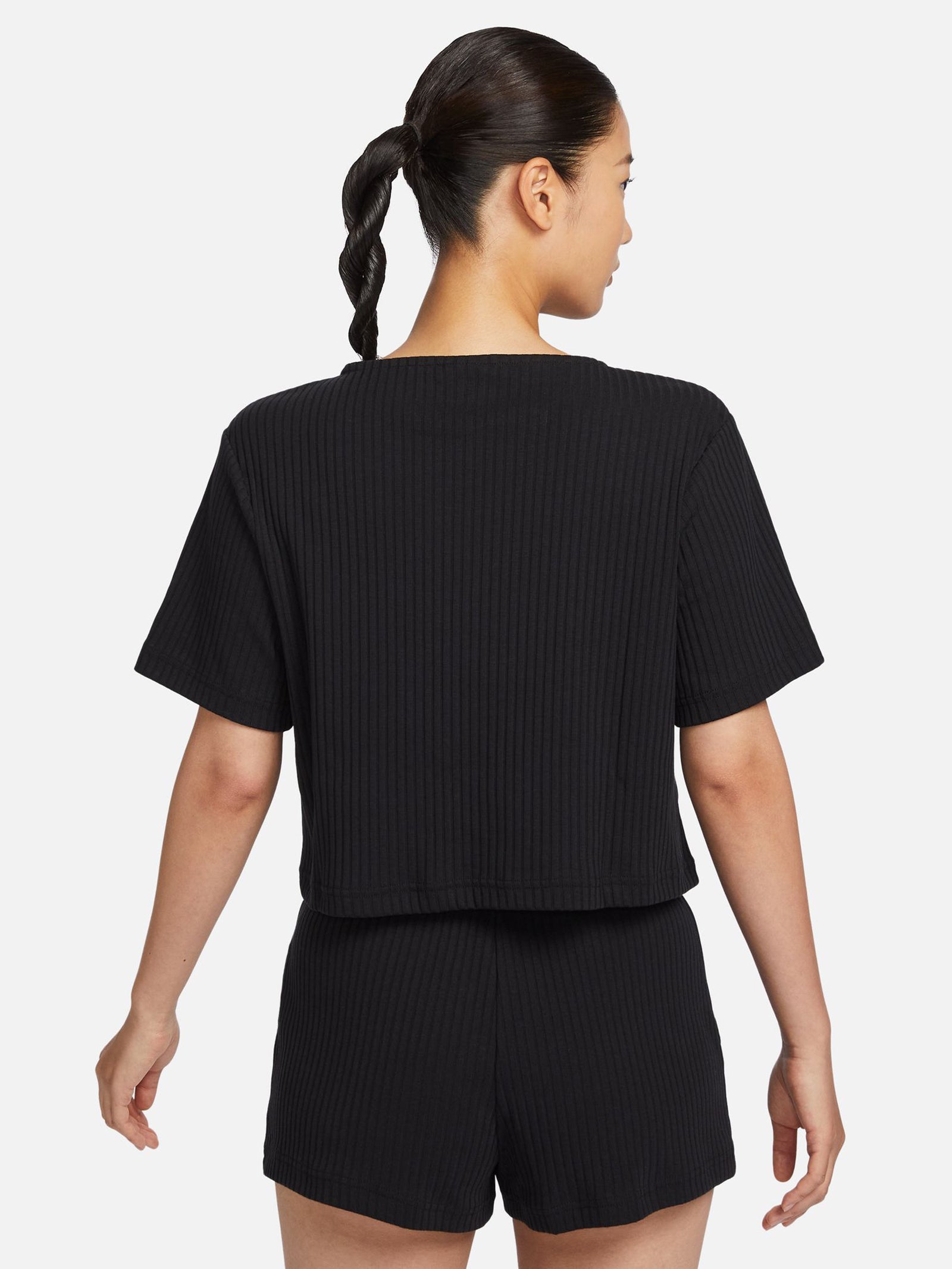 Sportswear Rib Jersey Top in Black & White