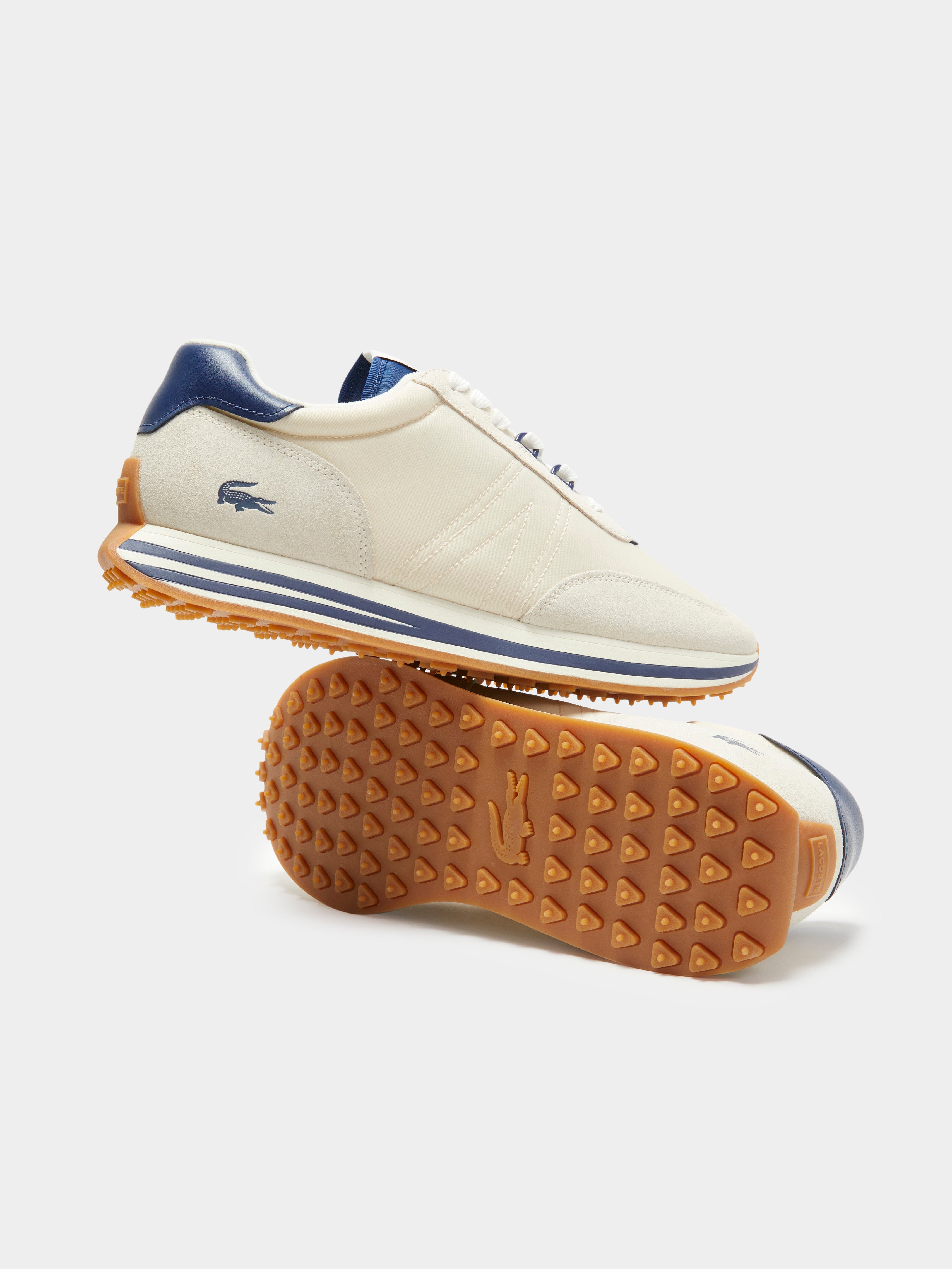 Mens L-Spin Sneakers in White & Navy