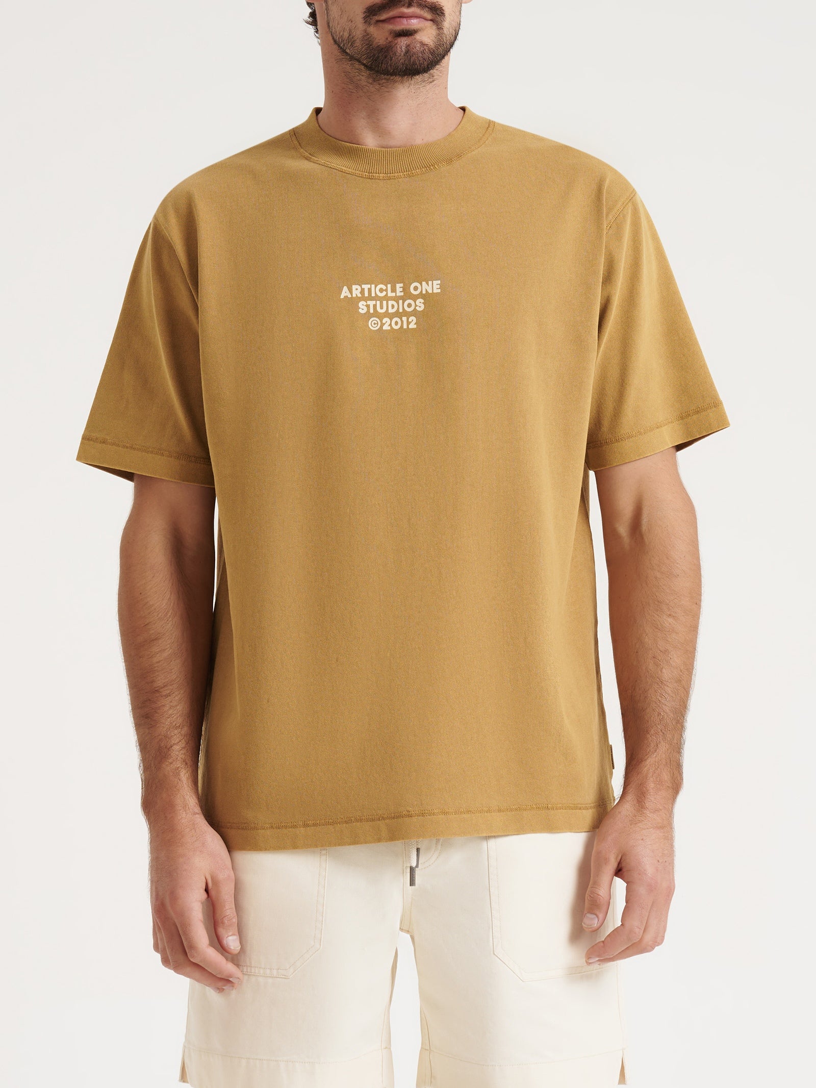 Studio Logo T-Shirt in Flax