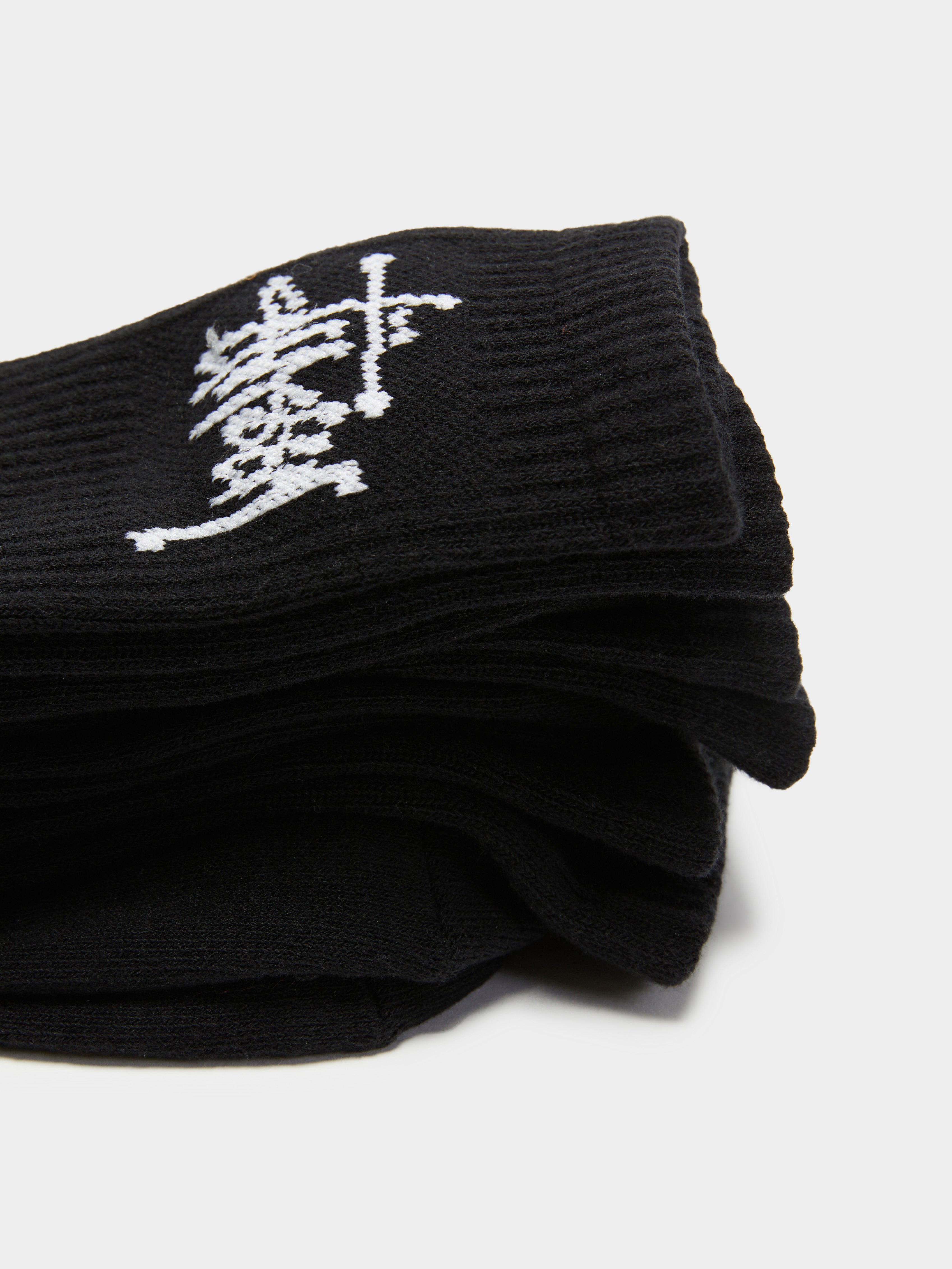 Mens Graffiti Crew Socks in Black