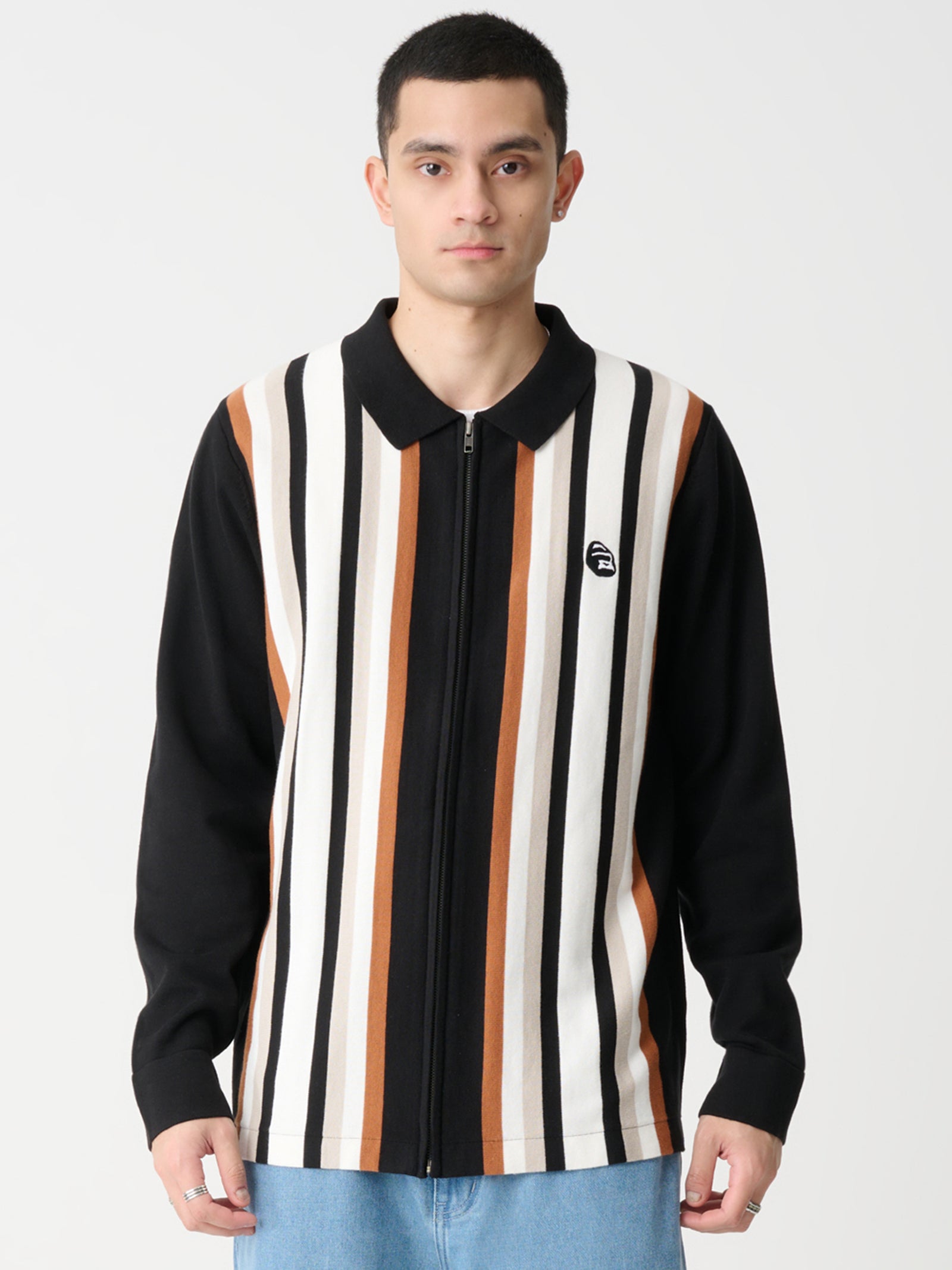 Rail Zip Knit Long Sleeve Polo