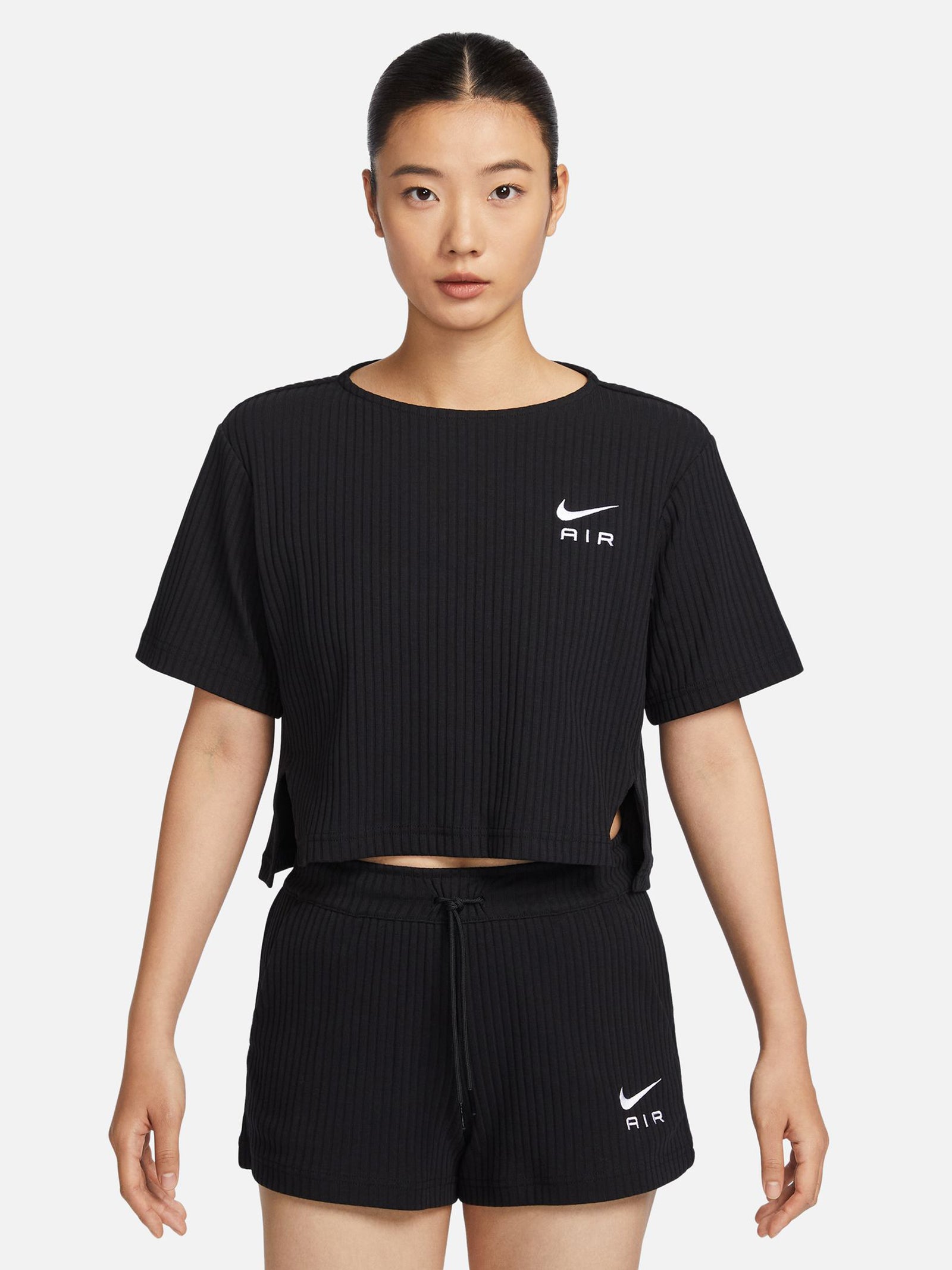 Sportswear Rib Jersey Top in Black & White