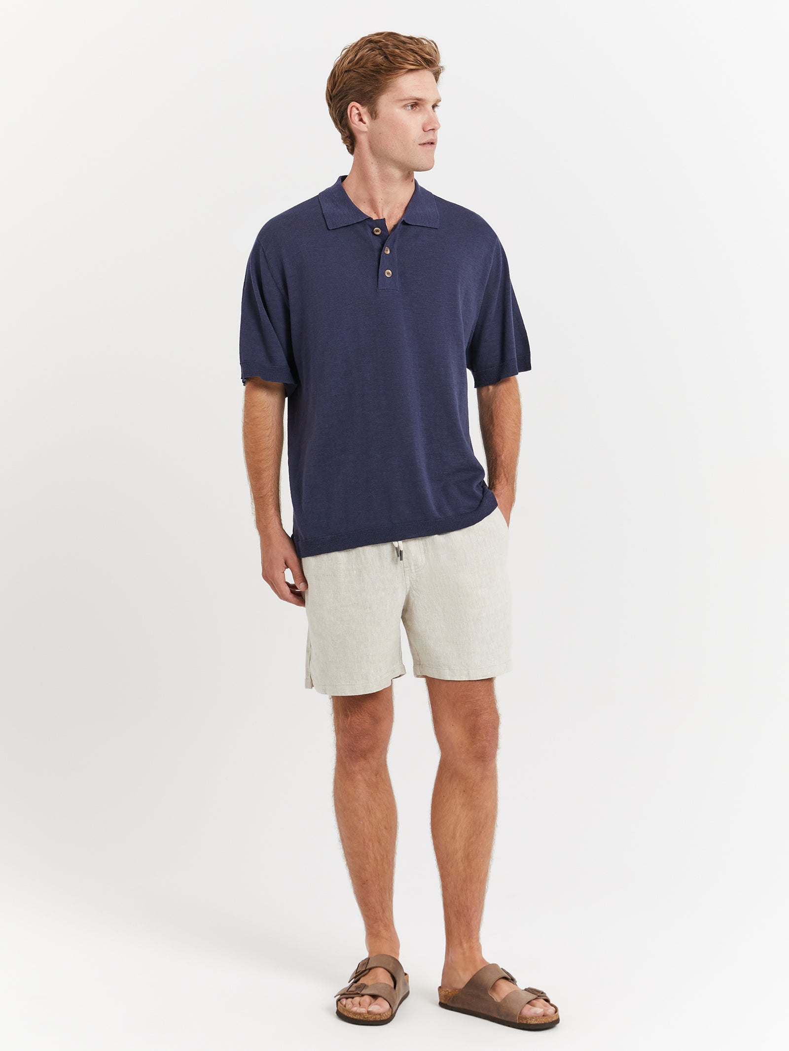 Ollie Knit Polo in Navy