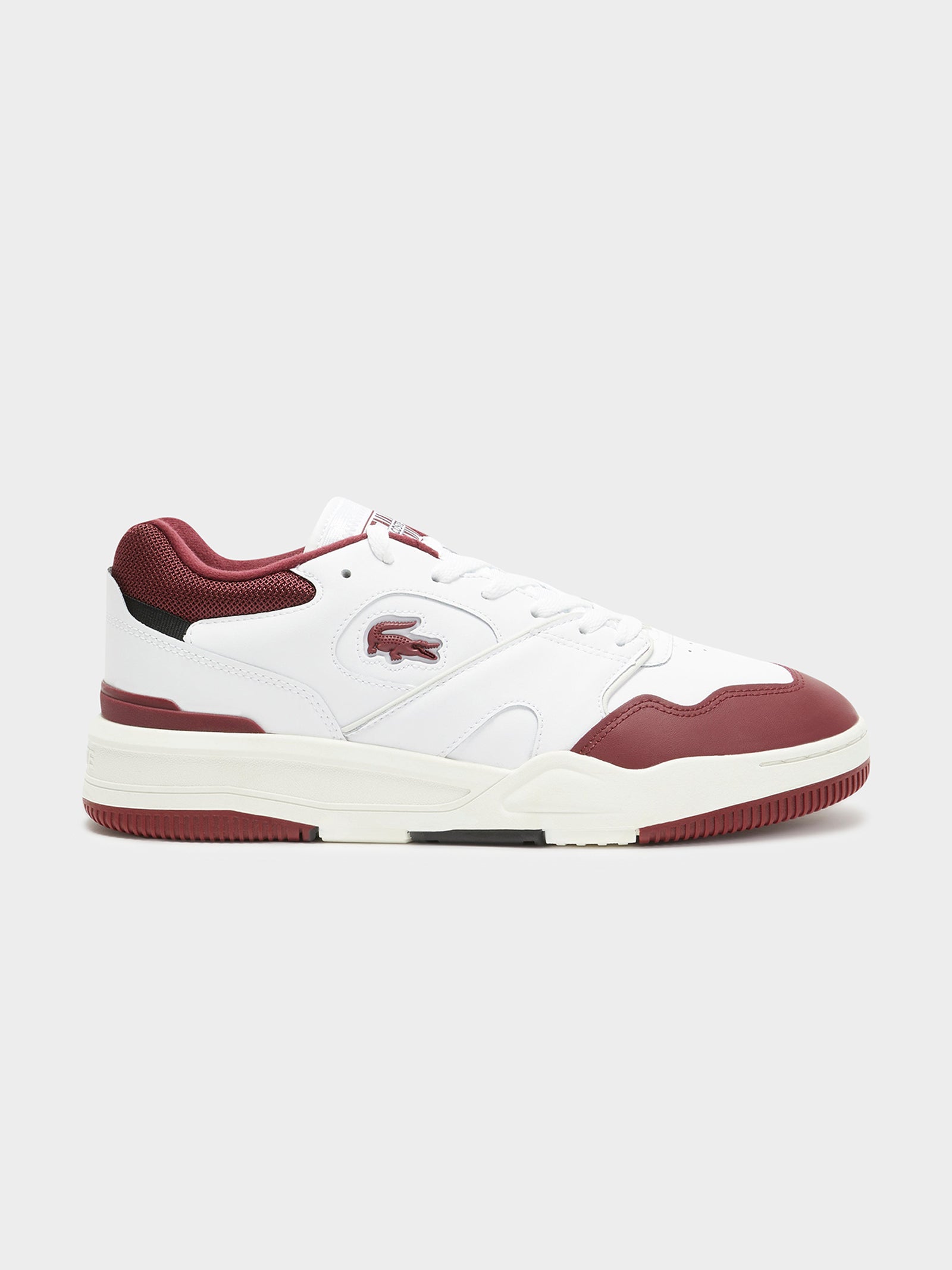 Mens Lineshot Sneakers in White & Burgundy